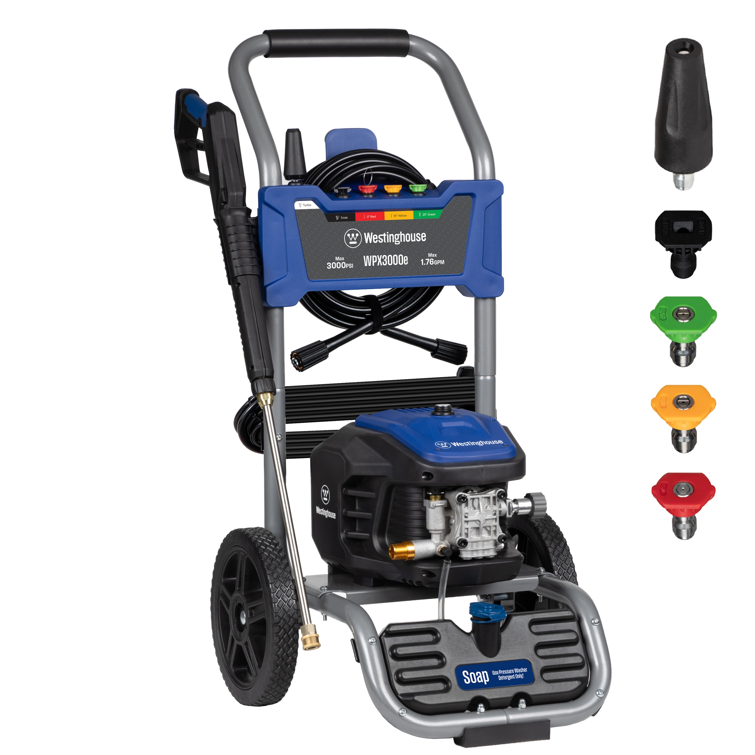 Westinghouse WPX3000E WPX3000e 3000-PSI 1.76-GPM Cold Water Electric Pressure washer with 5 Spray Tips