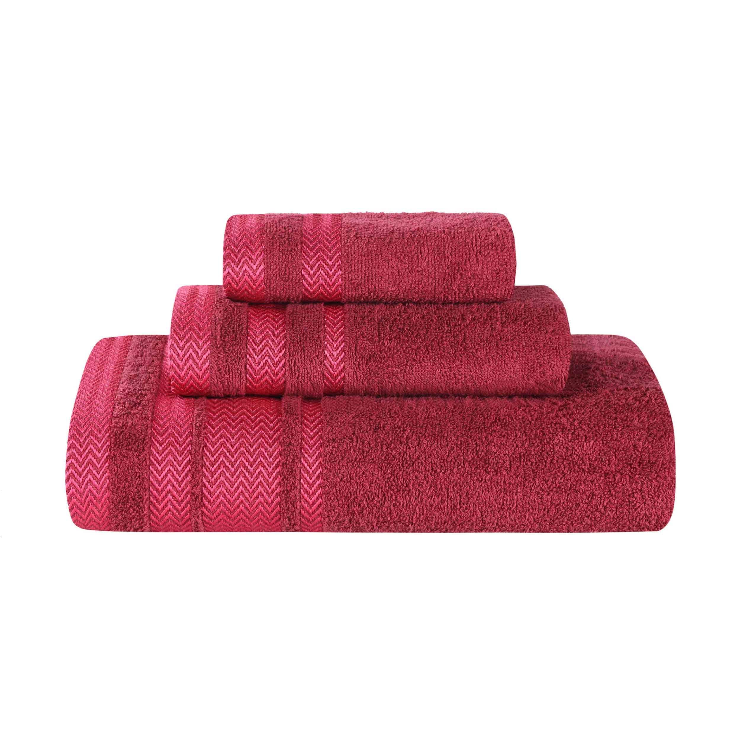 Slickblue 3 Piece Cotton Quick Dry Terry Loop Bath Towel Set Bathroom Bath Hand Face Towels for Guest Bathroom Apartment Multiple Color Options