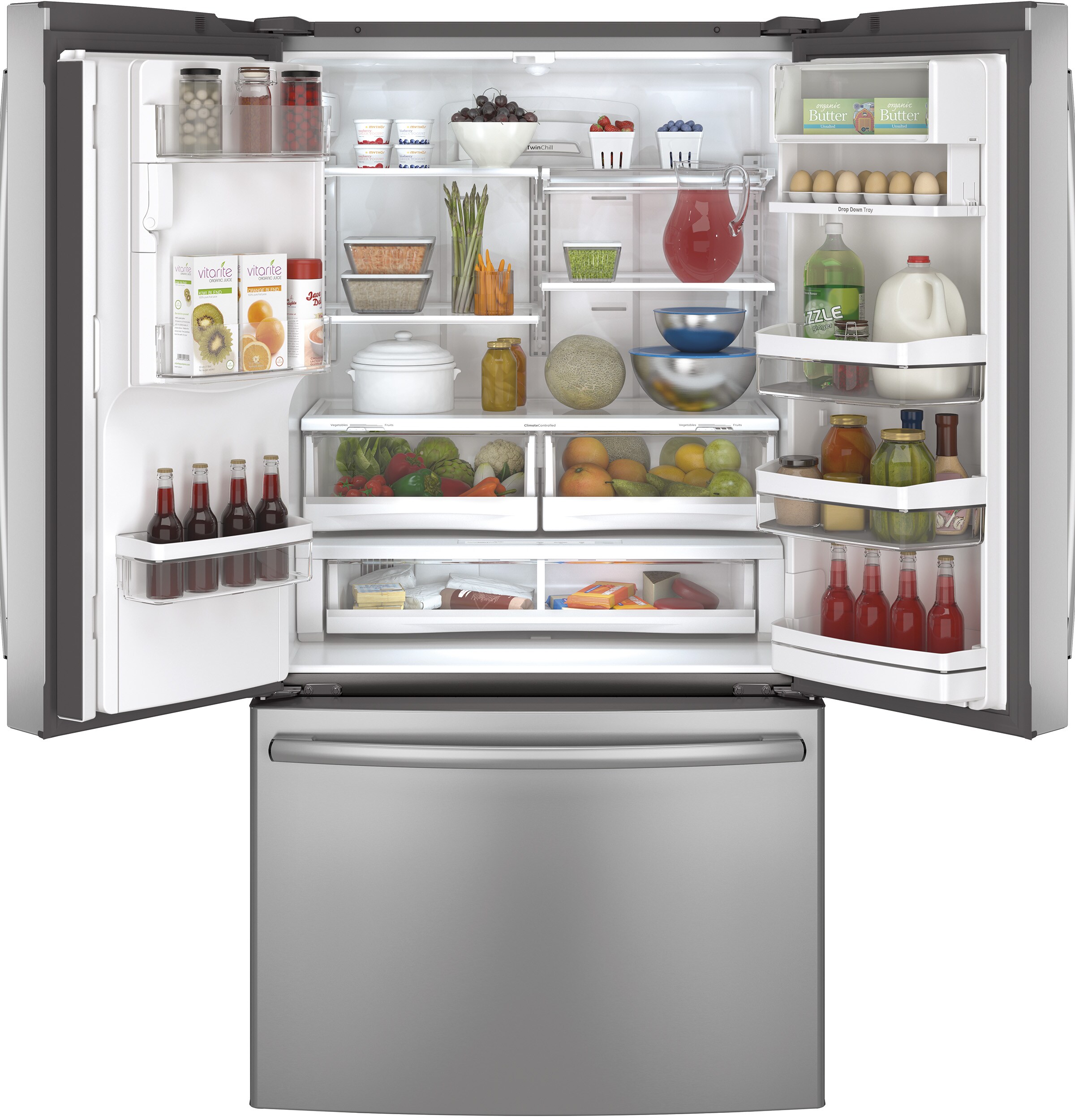 GE Profile 22.1-cu ft French Door Refrigerator with Ice Maker ...