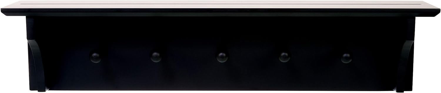 Kiera Grace FN00380-5INT 24-in L x 4.5-in D x 5.5-in H Black MDF Rectangular Floating shelf