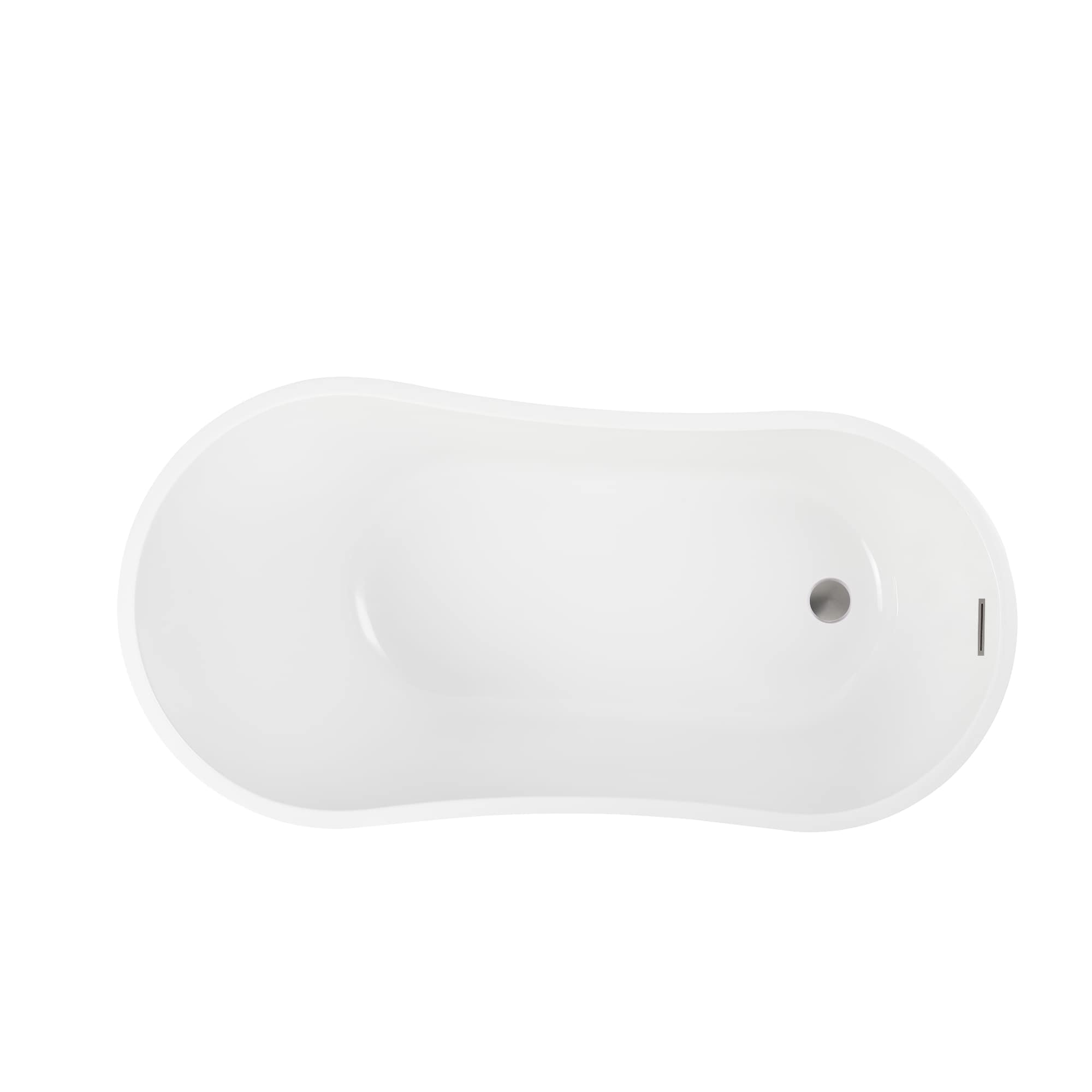 Maya 55" White Acrylic Freestanding Soaking Bathtub