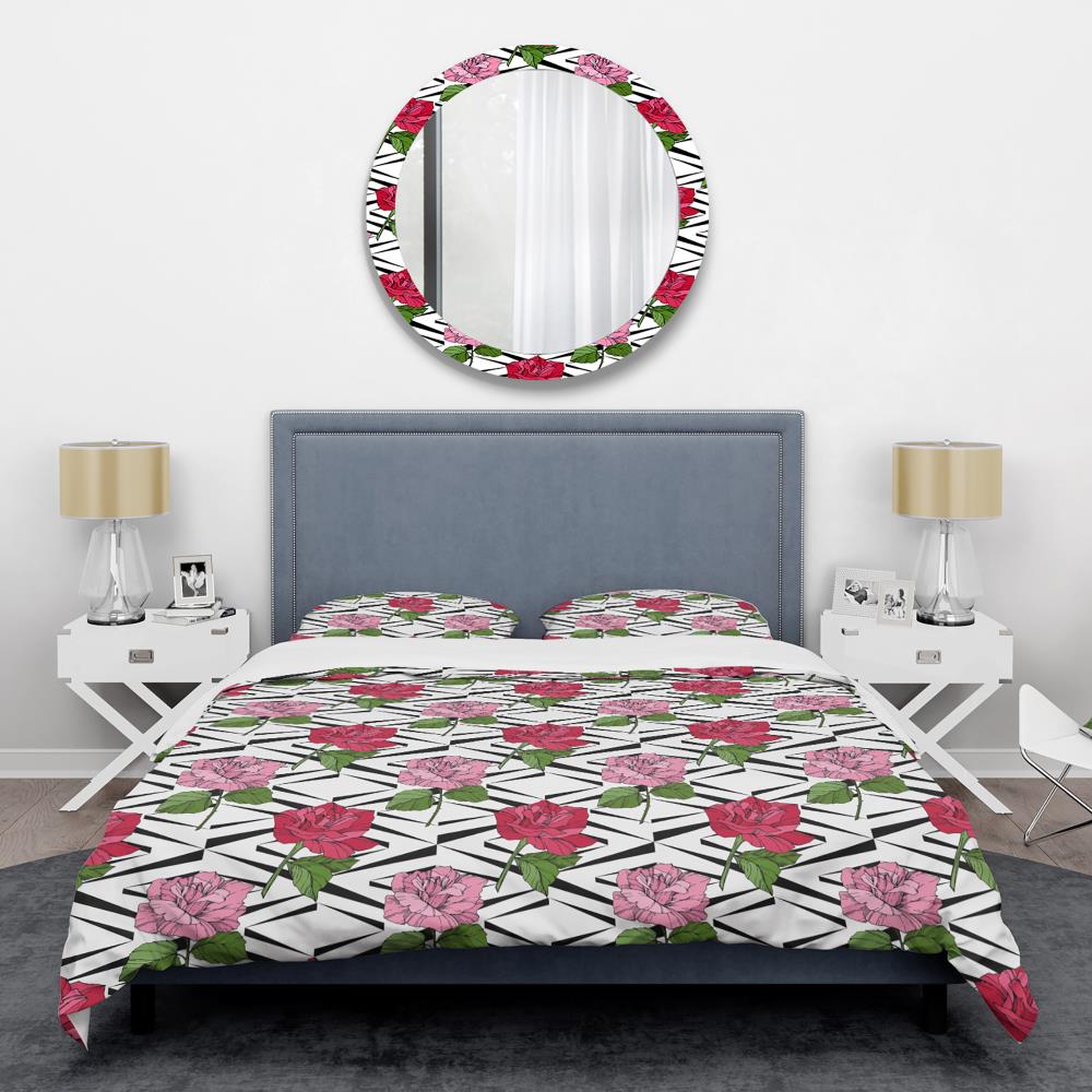 Designart BED24326-T 3 -Piece Red Twin Duvet cover Set