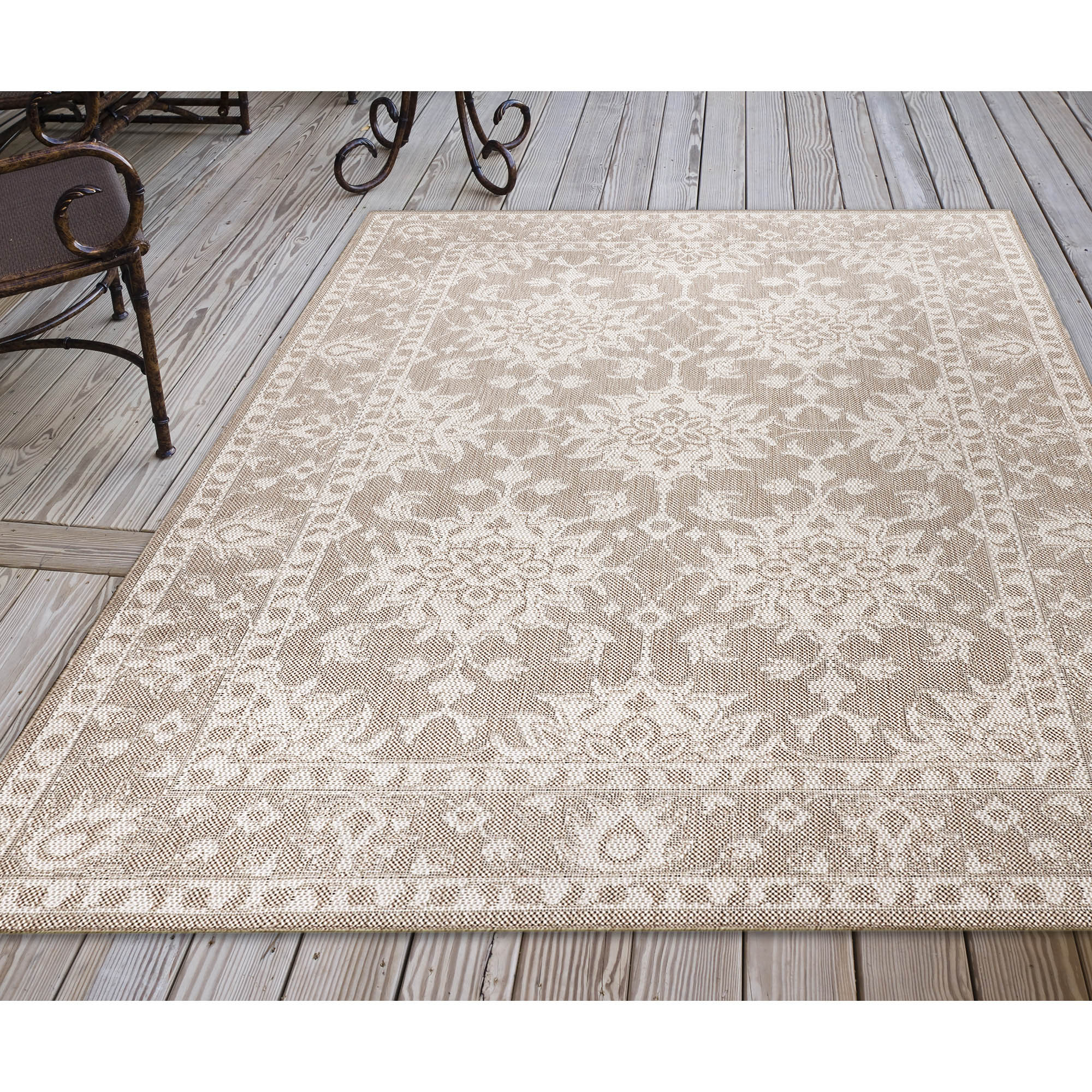 Liora Manne MAU45822547 Malibu 3 x 5 (ft) Loomed Polypropylene Charcoal Rectangular Indoor/Outdoor Geometric Area rug