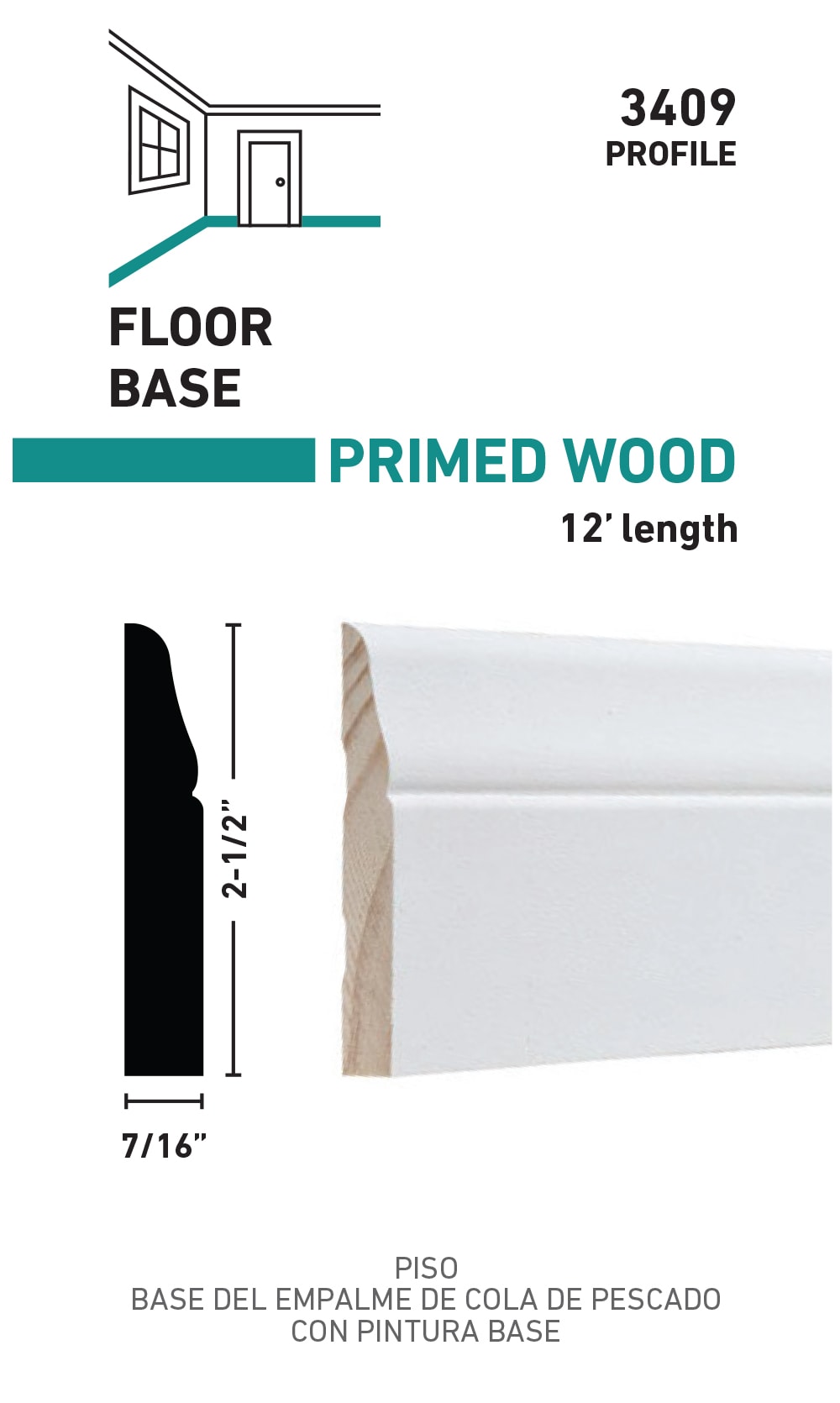 RELIABILT L043409212 Baseboard-Moulding - View #3