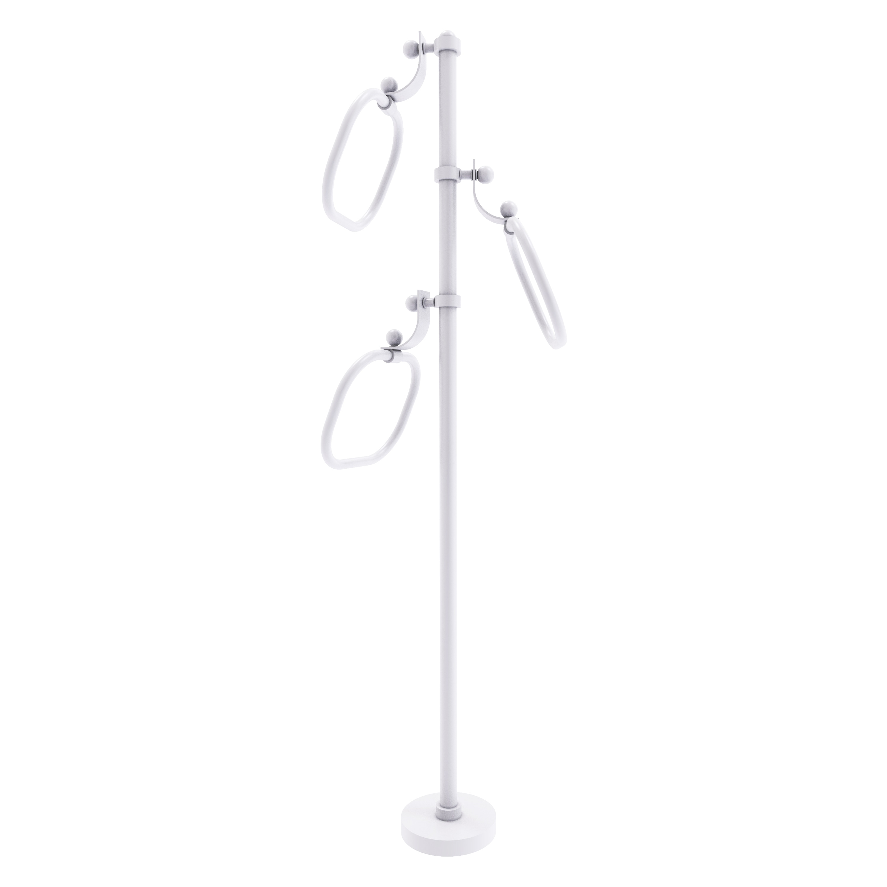 Allied Brass TS-83-WHM Matte White Freestanding floor Single Towel Ring