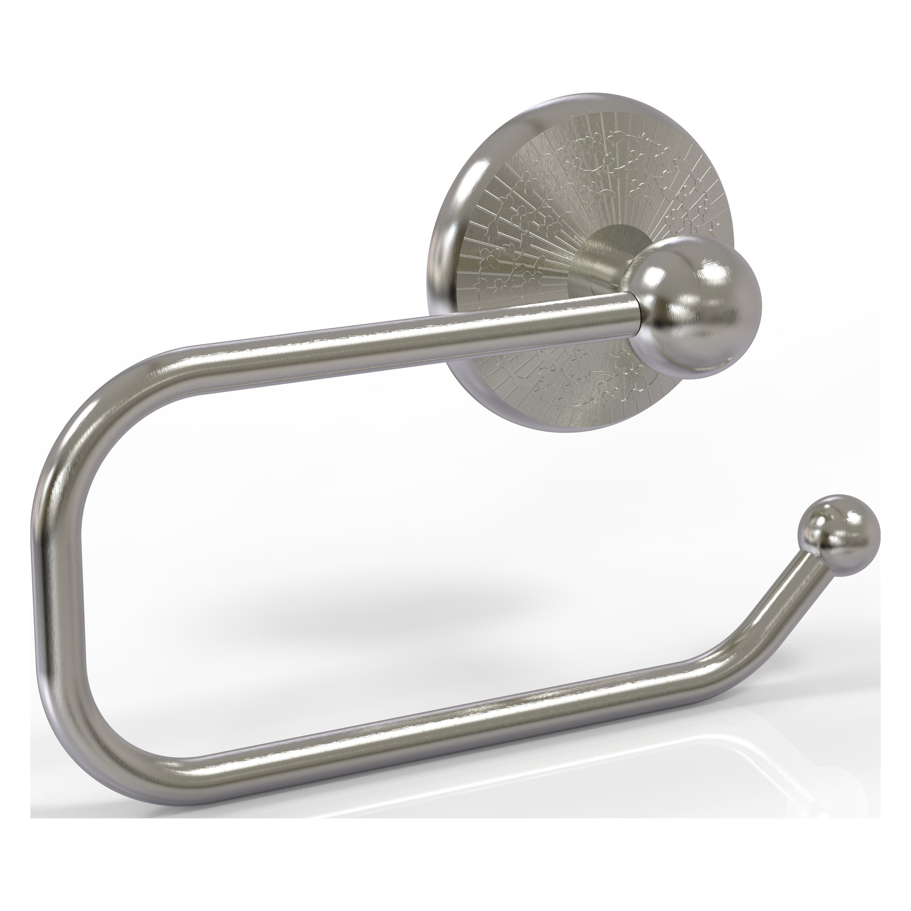 Allied Brass MC-24E-SN Monte Carlo Satin Nickel Wall mount Single post Toilet Paper Holder 1 -Rolls with Storage