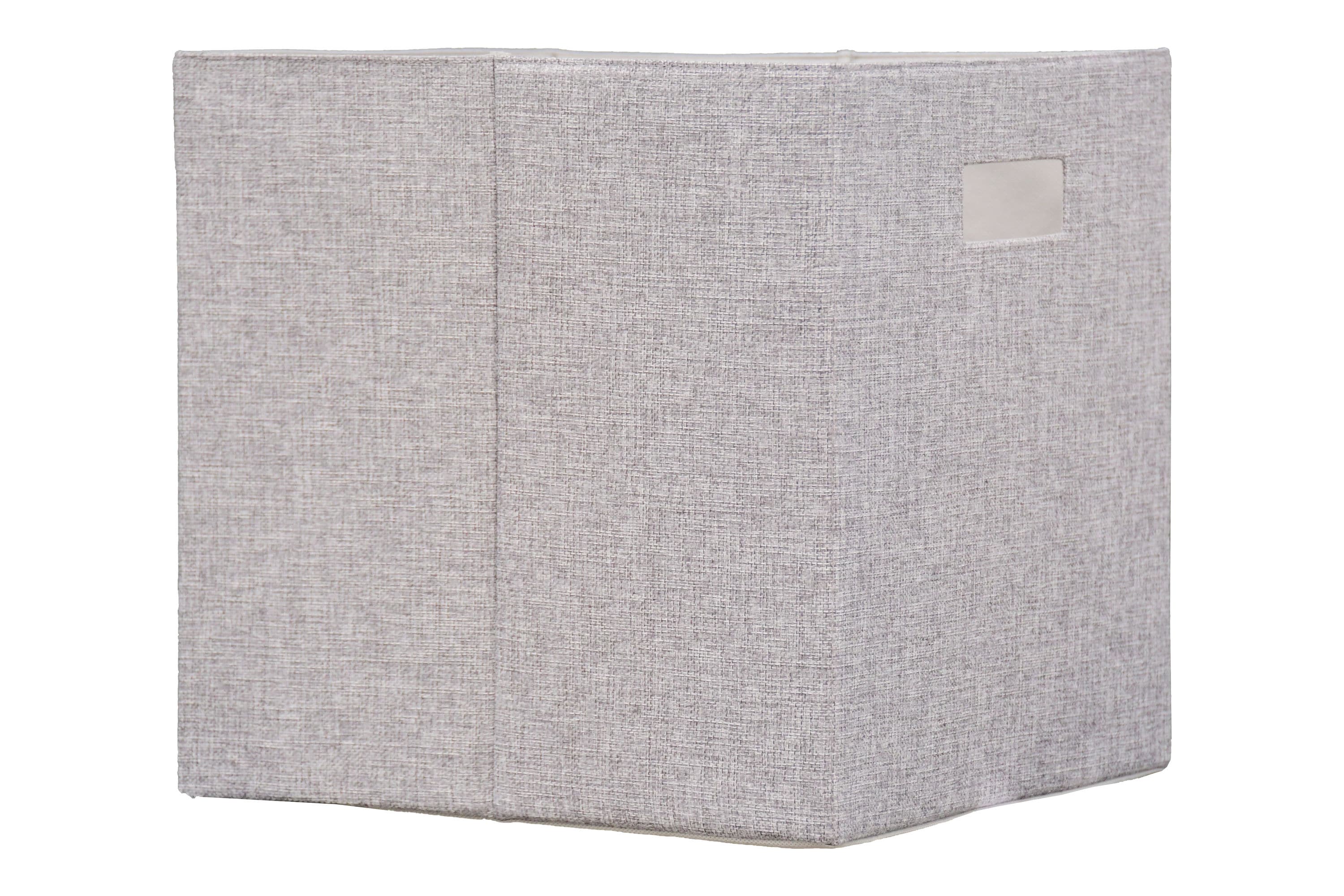 Allen + Roth Herringbone 14.25-in W x 5.5-in H x 10.69-in D Gray Fabric Bin | HD-141115