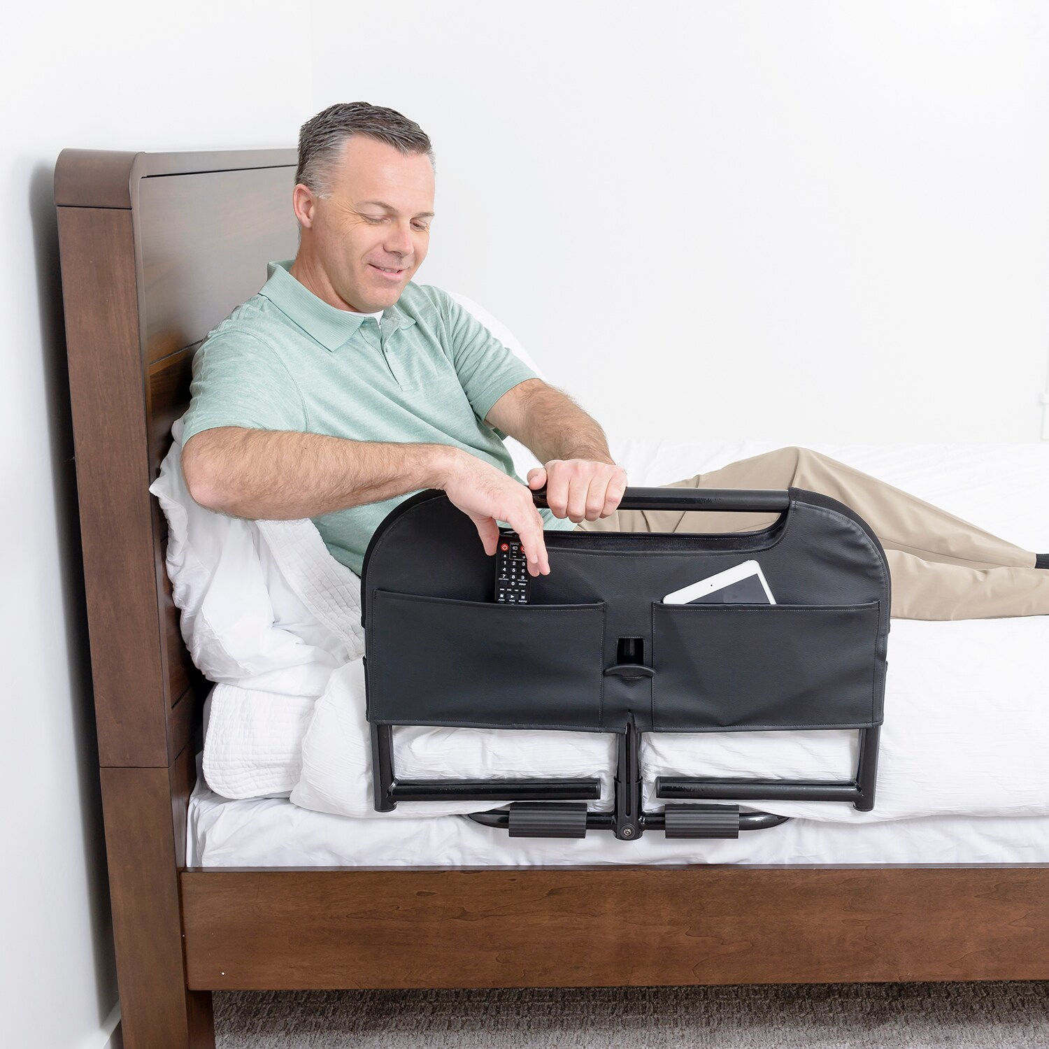 Stander SecureSleep Adjustable Bed Rail with Transfer Assistance and  Adjustable Legs (300 lbs Weight Capacity) in the Bed Rails department at