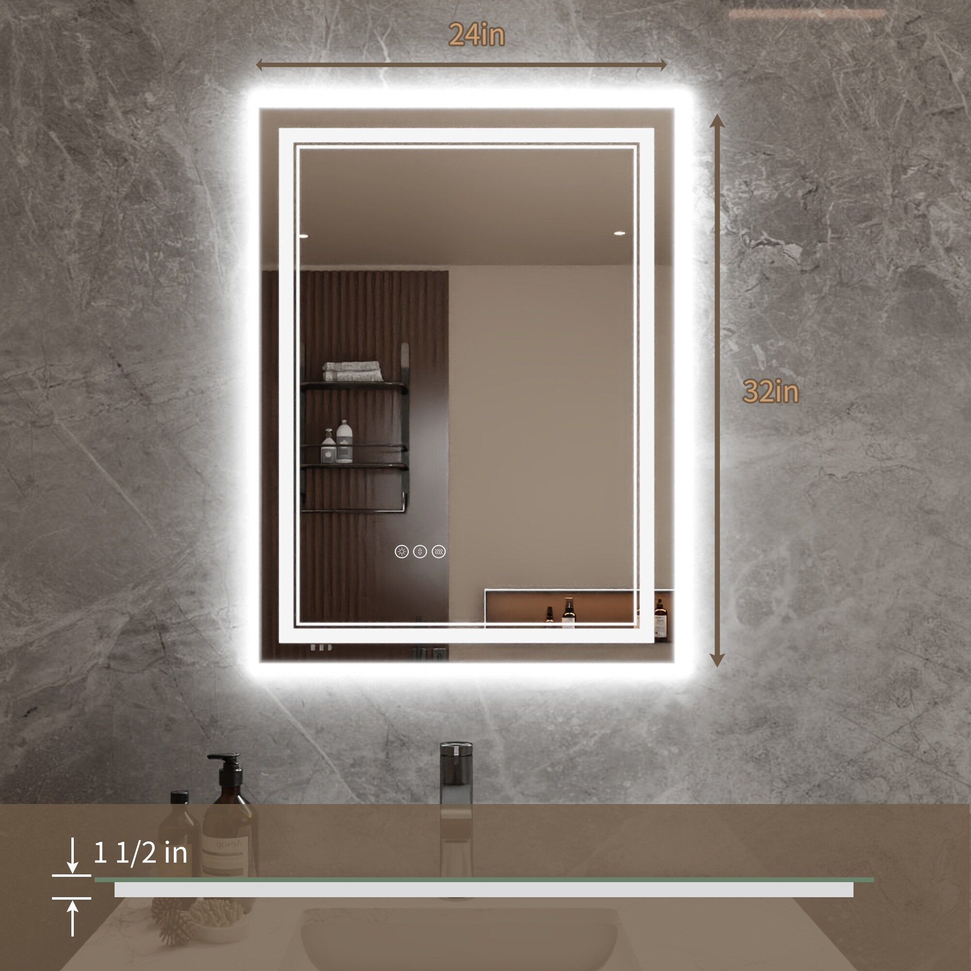 Bayfeve BFXB-12S2432-MIR Framed-Bath-Mirrors - View #6