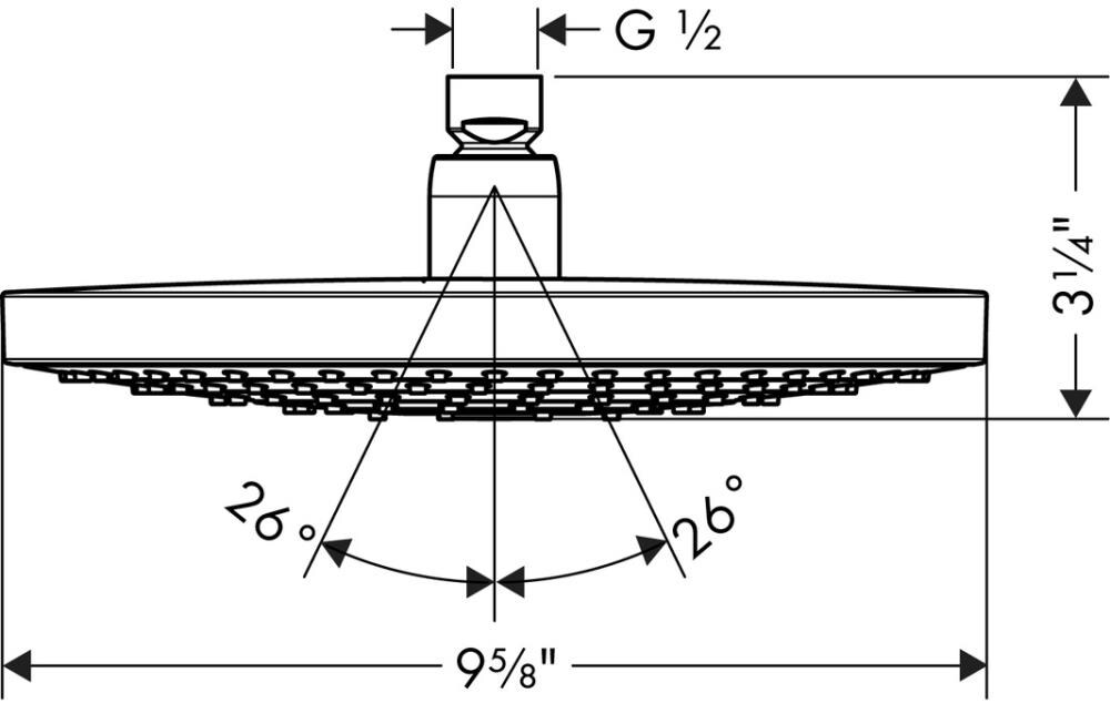 Hansgrohe Raindance Chrome Round Rain Fixed Shower Head 2 Gpm 7 6 Lpm