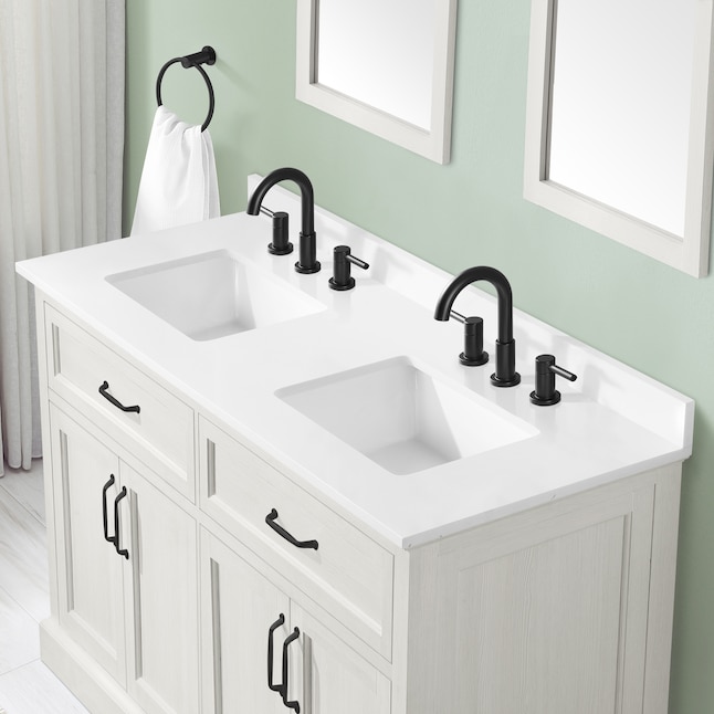 Style Selections Rowan 60 In Antique, Bathroom Size For Double Vanity