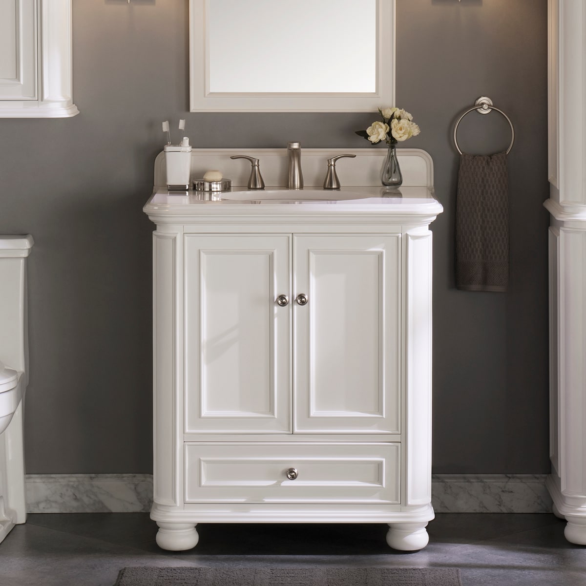 allen + roth Wrightsville 30-in White Undermount Single Sink Bathroom ...