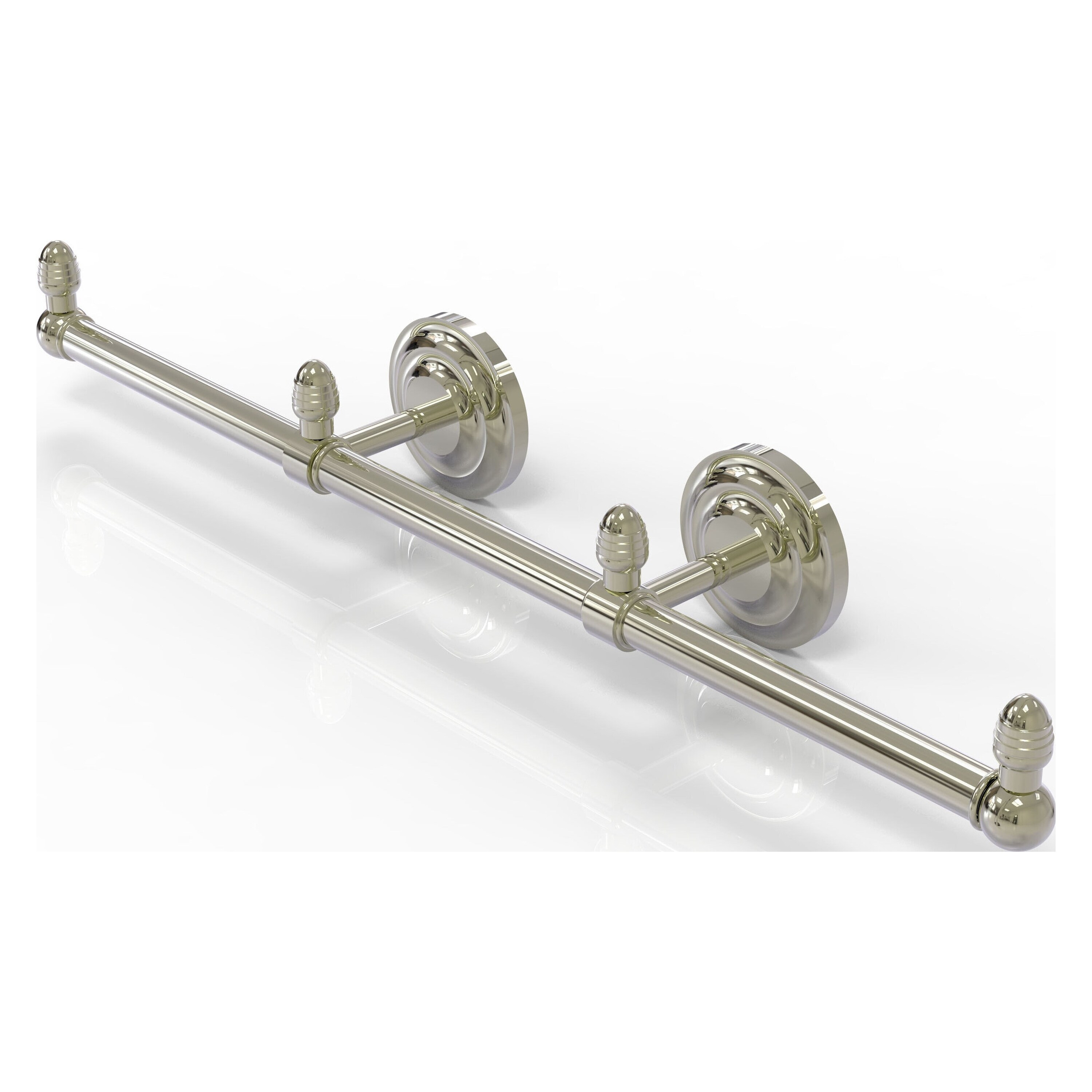 Allied Brass BPQN-HTB-3-PNI Que New 22-in double Polished Nickel Wall mount Double Towel Bar