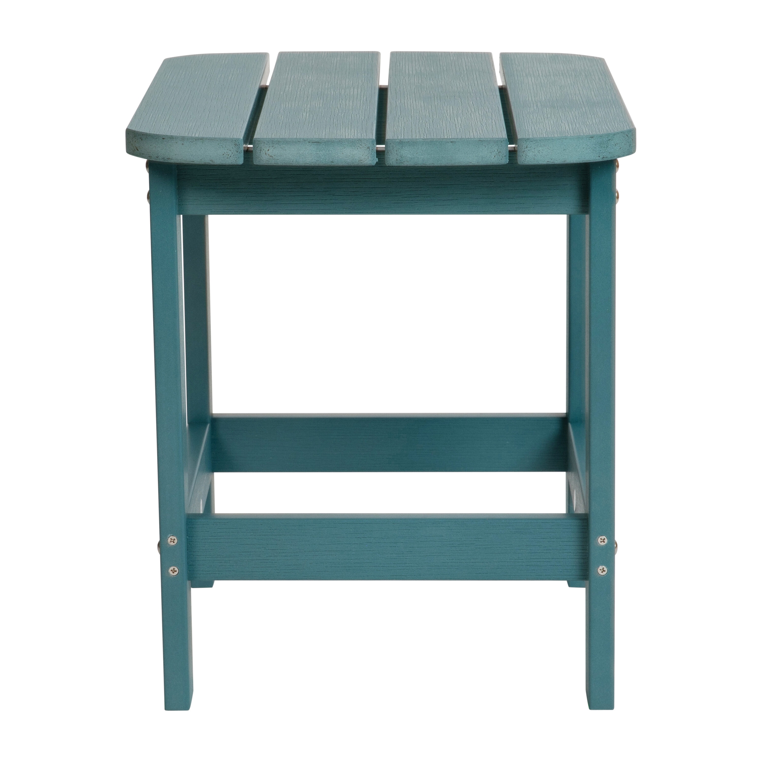Sea Foam Blue Low-Height Poly Resin Rectangular Side Table
