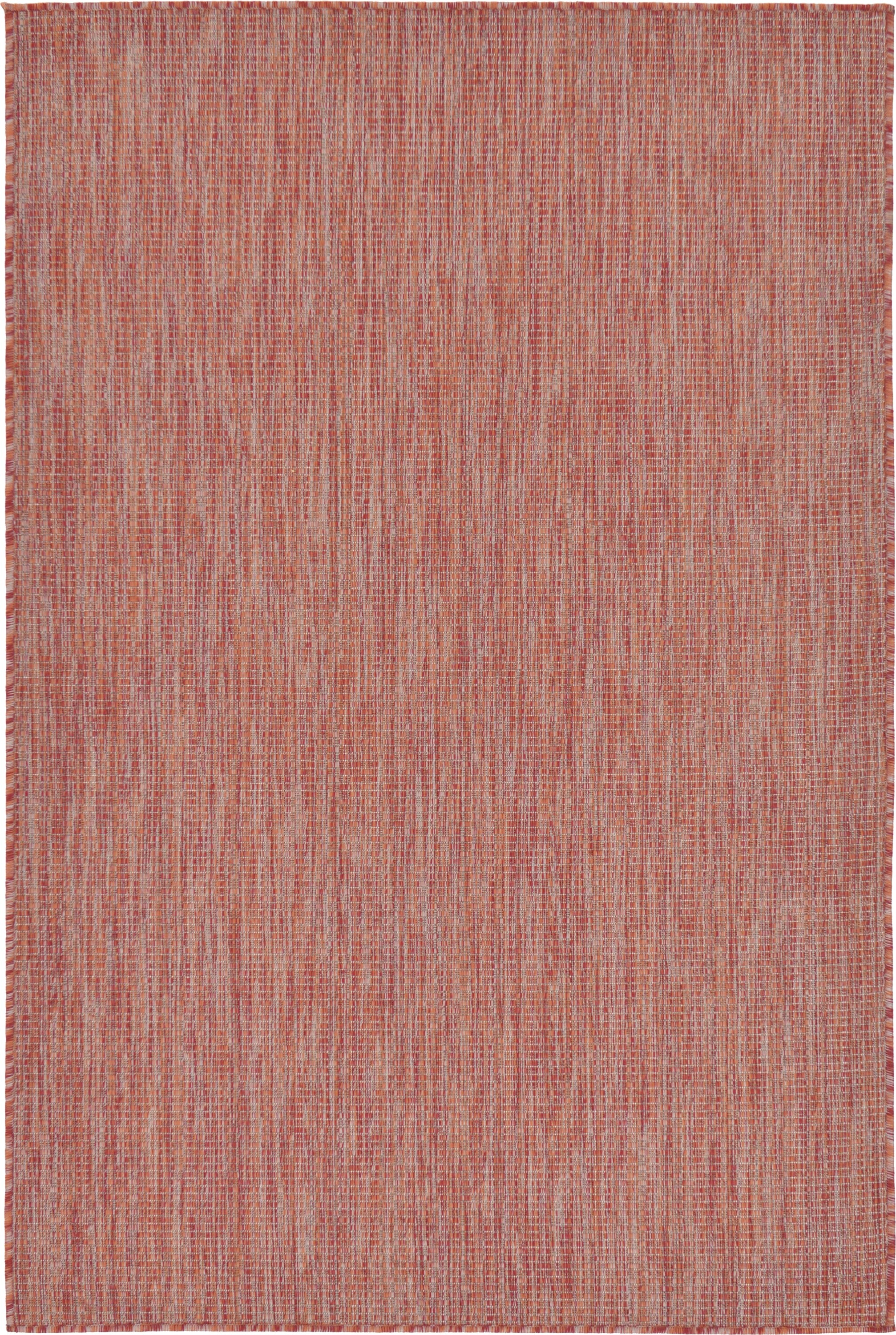Unique Loom 3128969 Solid Outdoor 4 x 6 (ft) Loomed Polypropylene Rust Red/Terracotta Rectangular Indoor/Outdoor Distressed/Overdyed Area rug