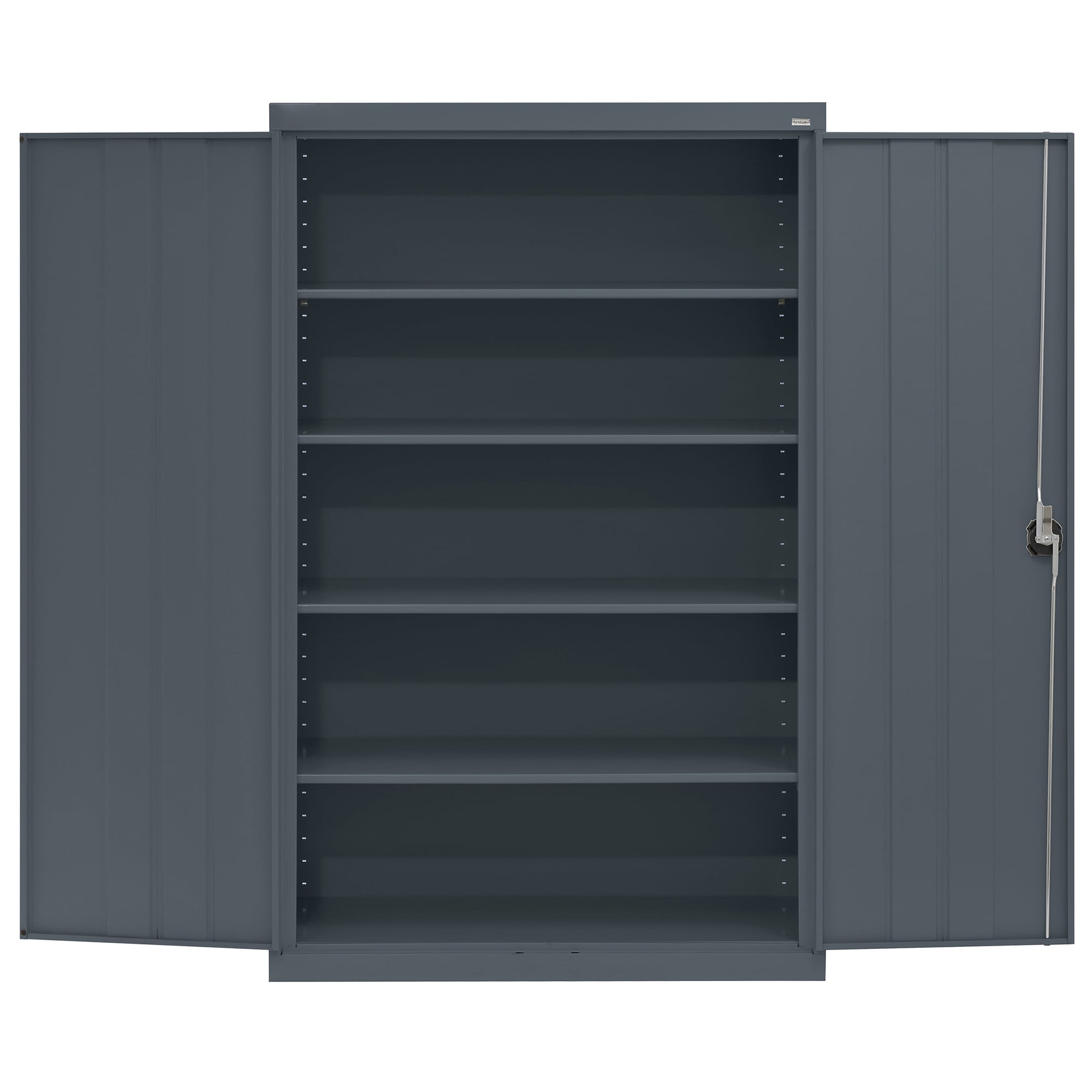 Gray Steel Freestanding Lockable Office Cabinet with Adjustable Shelving