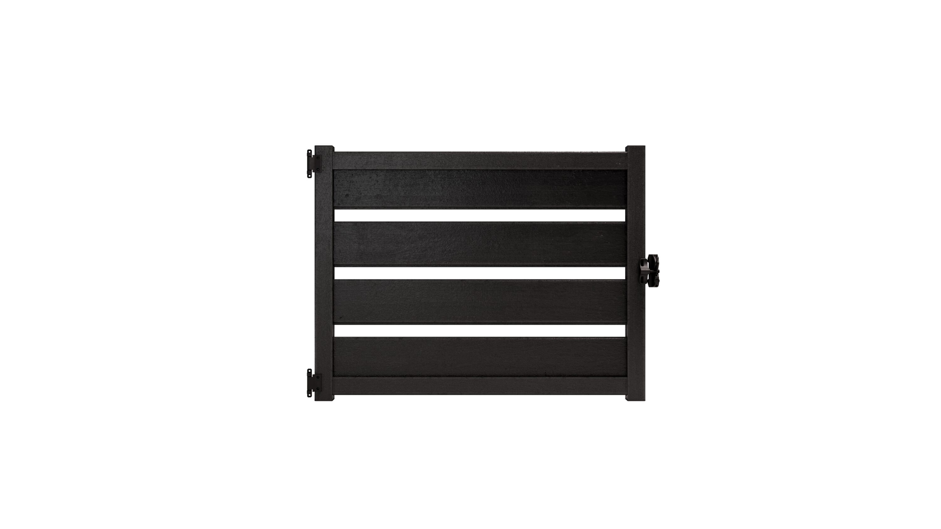 Natures Composites Horizontal Semi-Privacy Perimeter Gate 3-ft H x 4-ft W Raven (Black) Decorative Composite Fence Gate with Hardware