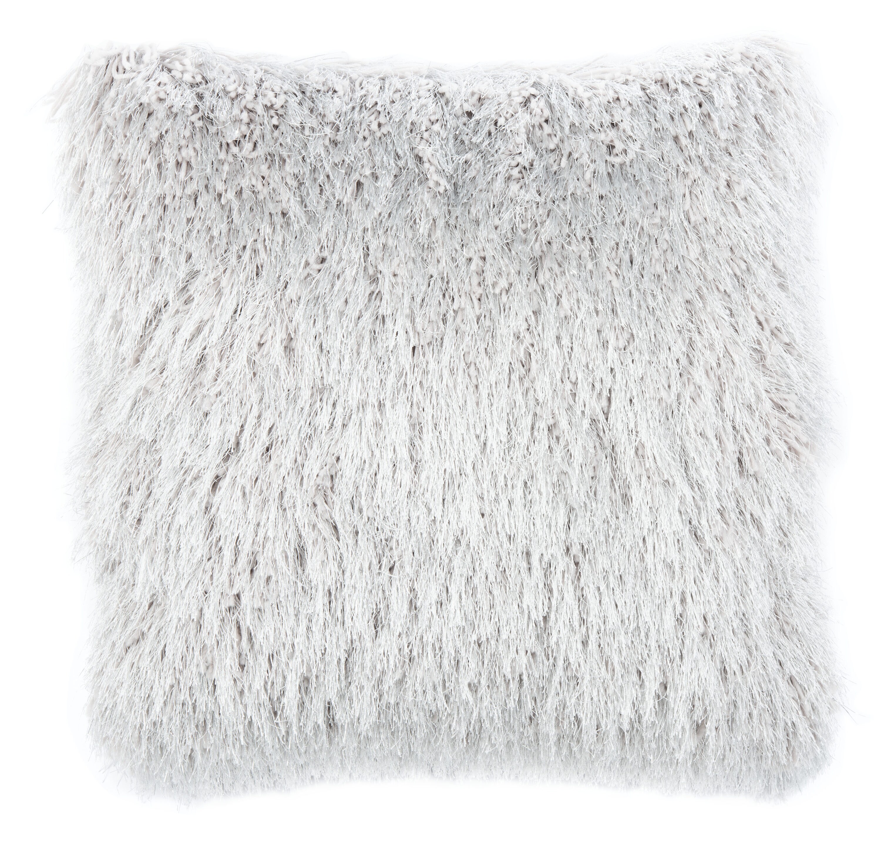 Safavieh PLS732A-2020 Shag 20-in x 20-in Metallic Silver Indoor Decorative Pillow