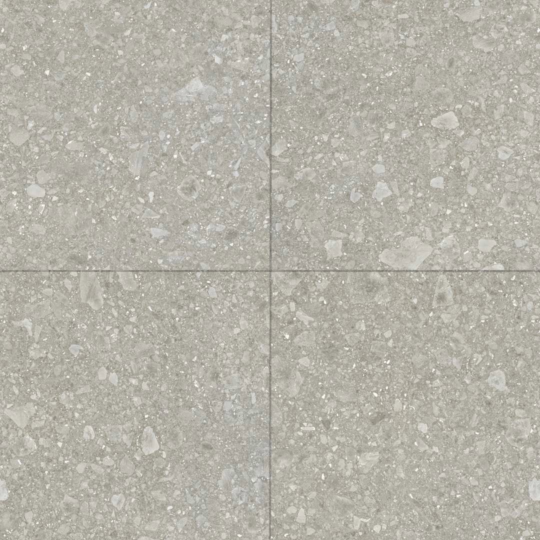 The Tile Life Sample - Pantheon Terrazzo Cenere 4-in x 4-in Matte Porcelain Stone look Floor and Wall Tile #SLOMB2424CE