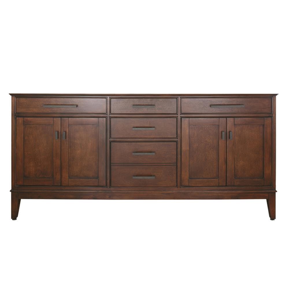 Madison 72-in Tobacco Bathroom Vanity Base Cabinet without Top in Brown | - Avanity MADISON-V72-TO