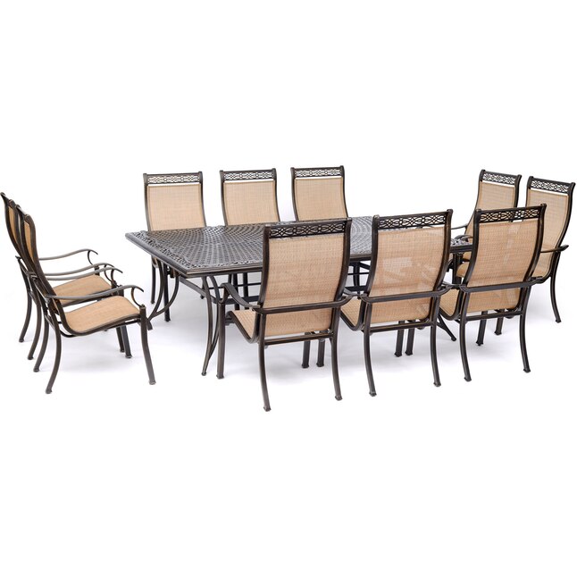 Hanover Manor 11 Piece Bronze Patio Dining Set With Tan In The Sets Department At Com - Bronze Color Patio Set