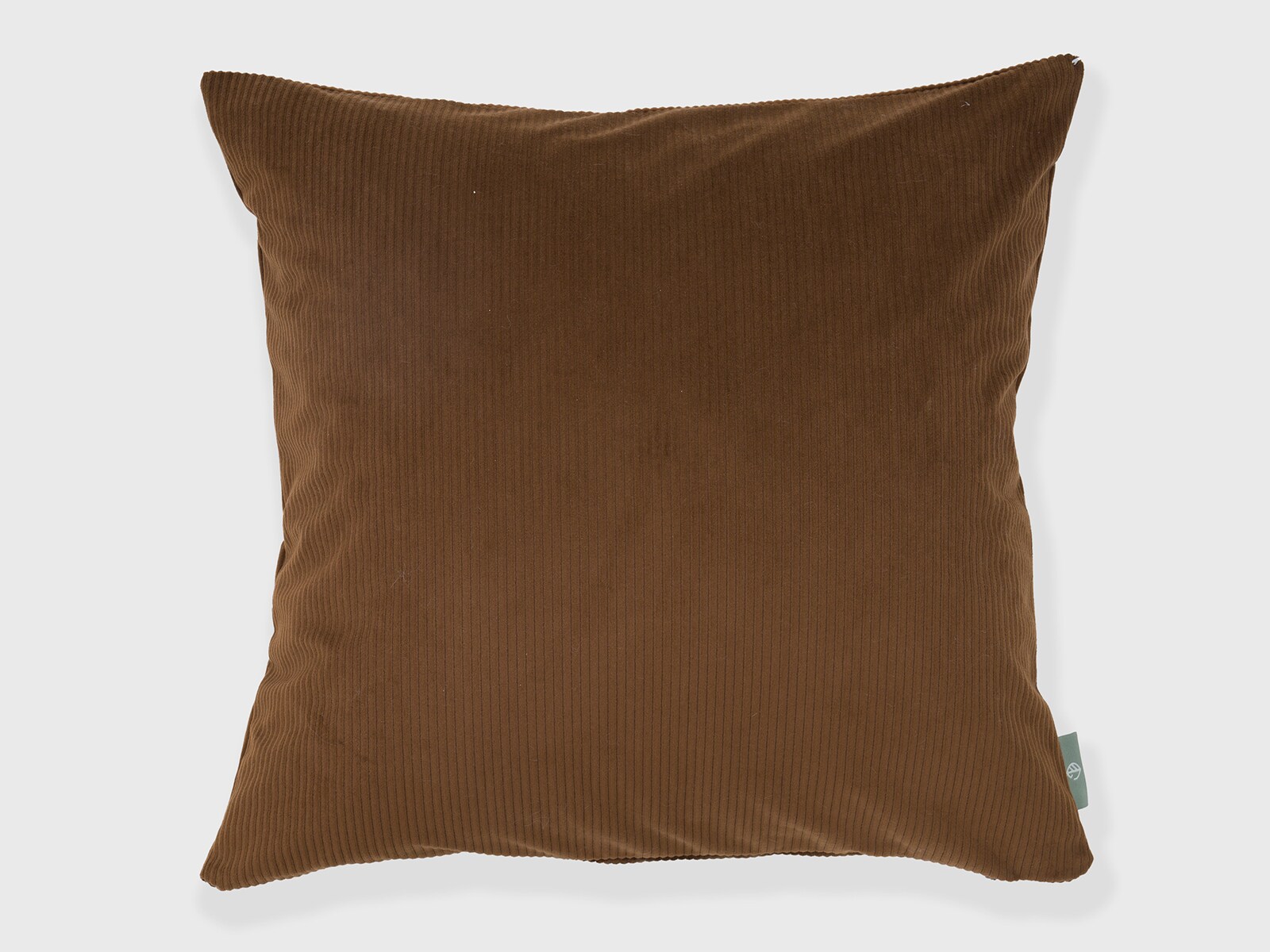 FRESHMINT EG7124864 Cord Ribbed 18-in x 18-in Cub Brown Square Indoor Decorative Pillow