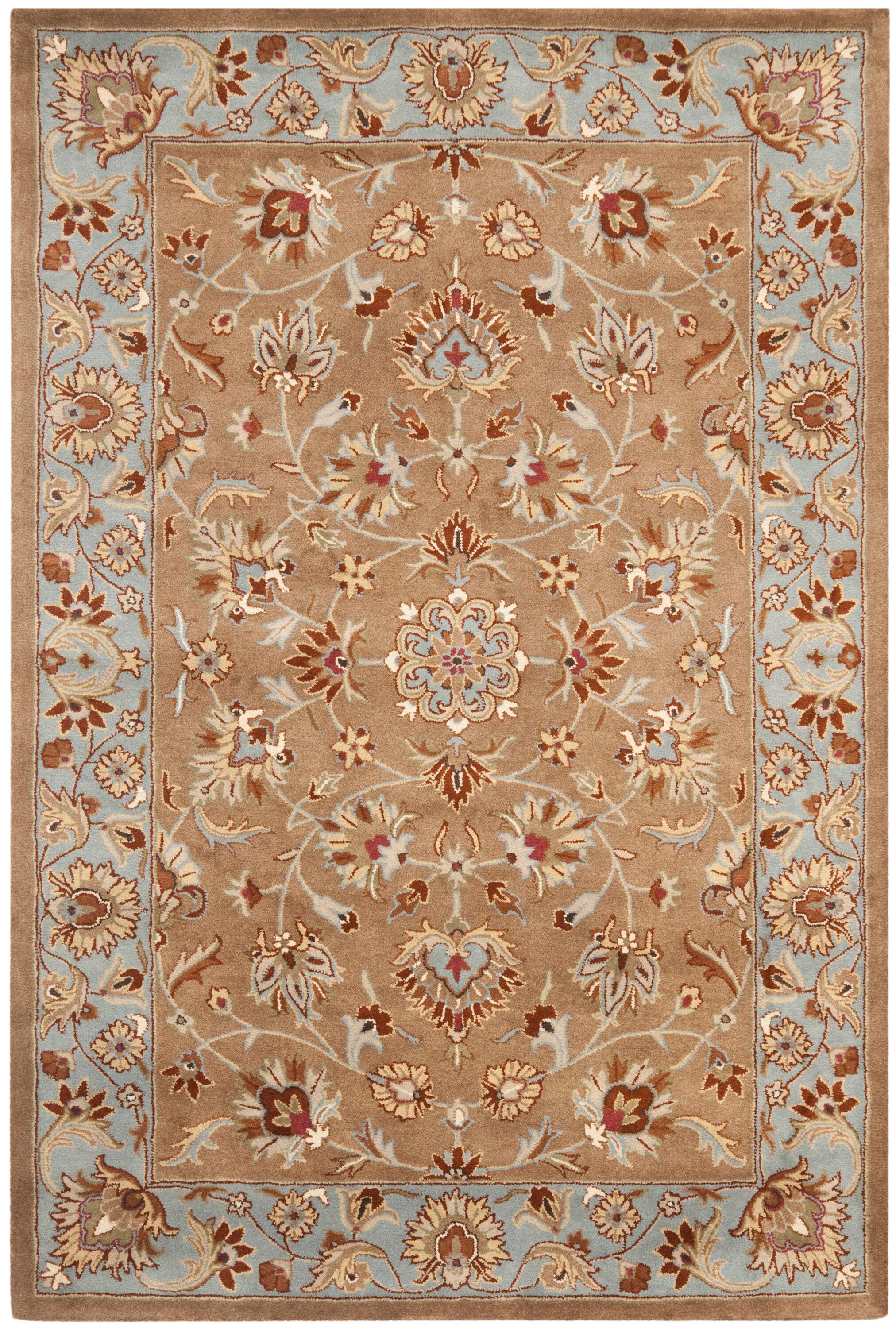 Heritage Beige and Blue Hand-Tufted Wool Area Rug