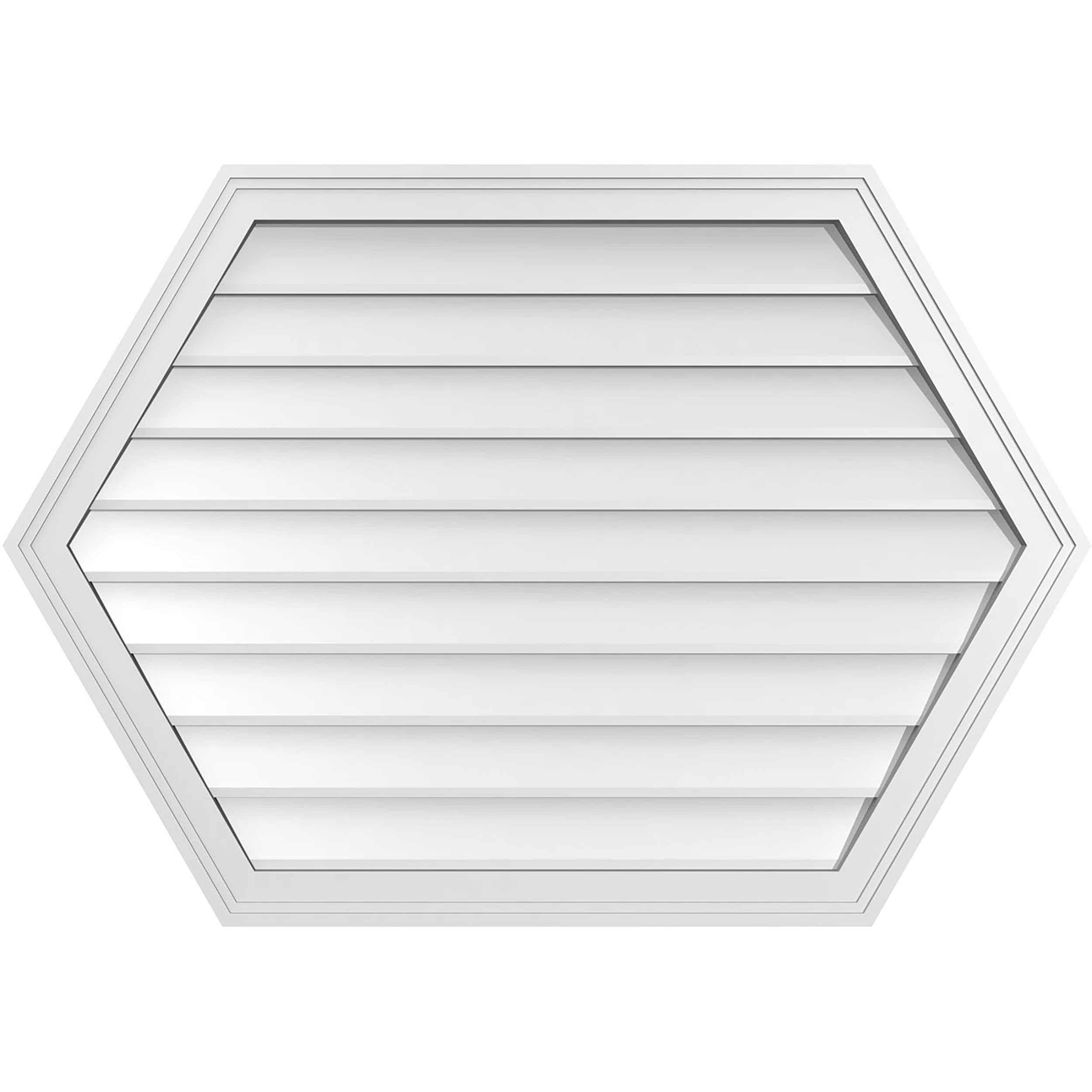 Ekena Millwork GVPHP40X2802SN 40-Inches x 28-Inches Off-white Peaked PVC Gable Louver Vent