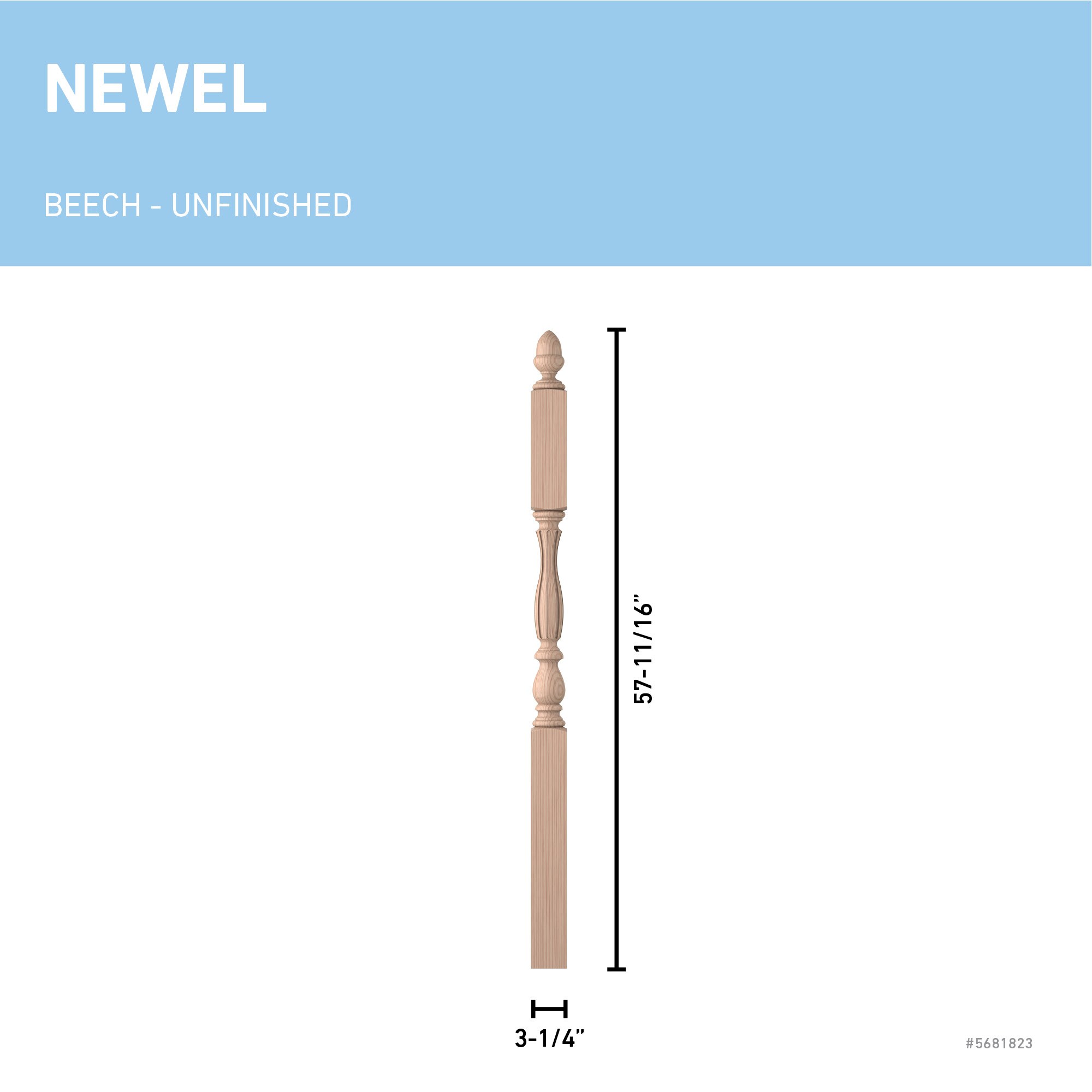 L.J. Smith Stair Systems LJF-3945-B Interior-Stairpart-Newel-Posts - View #3