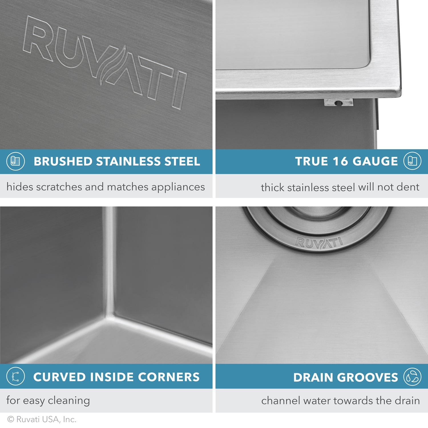 Ruvati RVH8007 Kitchen-Sinks - View #5