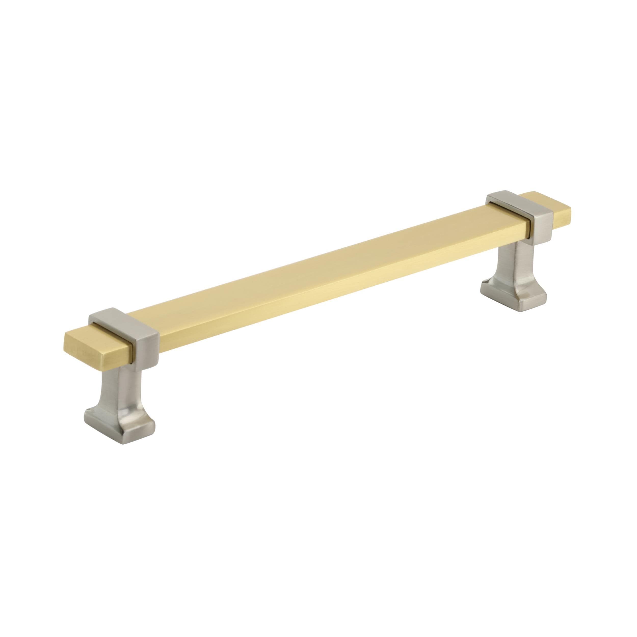 Amerock BP36683BGLG10 Overton 6-5/16-in , 160mm Center to Center Brushed Gold/Satin Nickel Cylindrical Bar