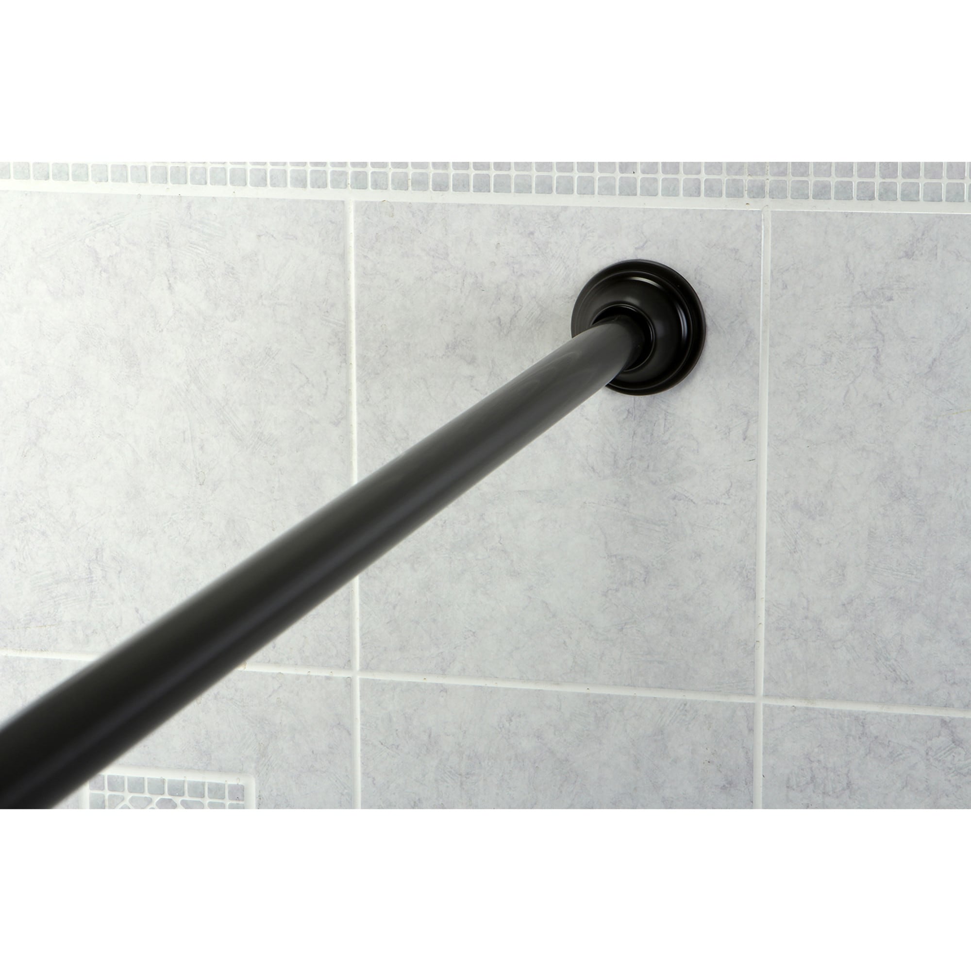 Kingston Brass WLSR115 Edenscape 60-in to 72-in Oil rubbed bronze Tension Single straight Adjustable Shower Curtain Rod