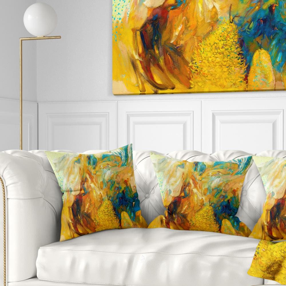 Designart CU6156-16-16 16-in x 16-in Yellow Indoor Decorative Pillow