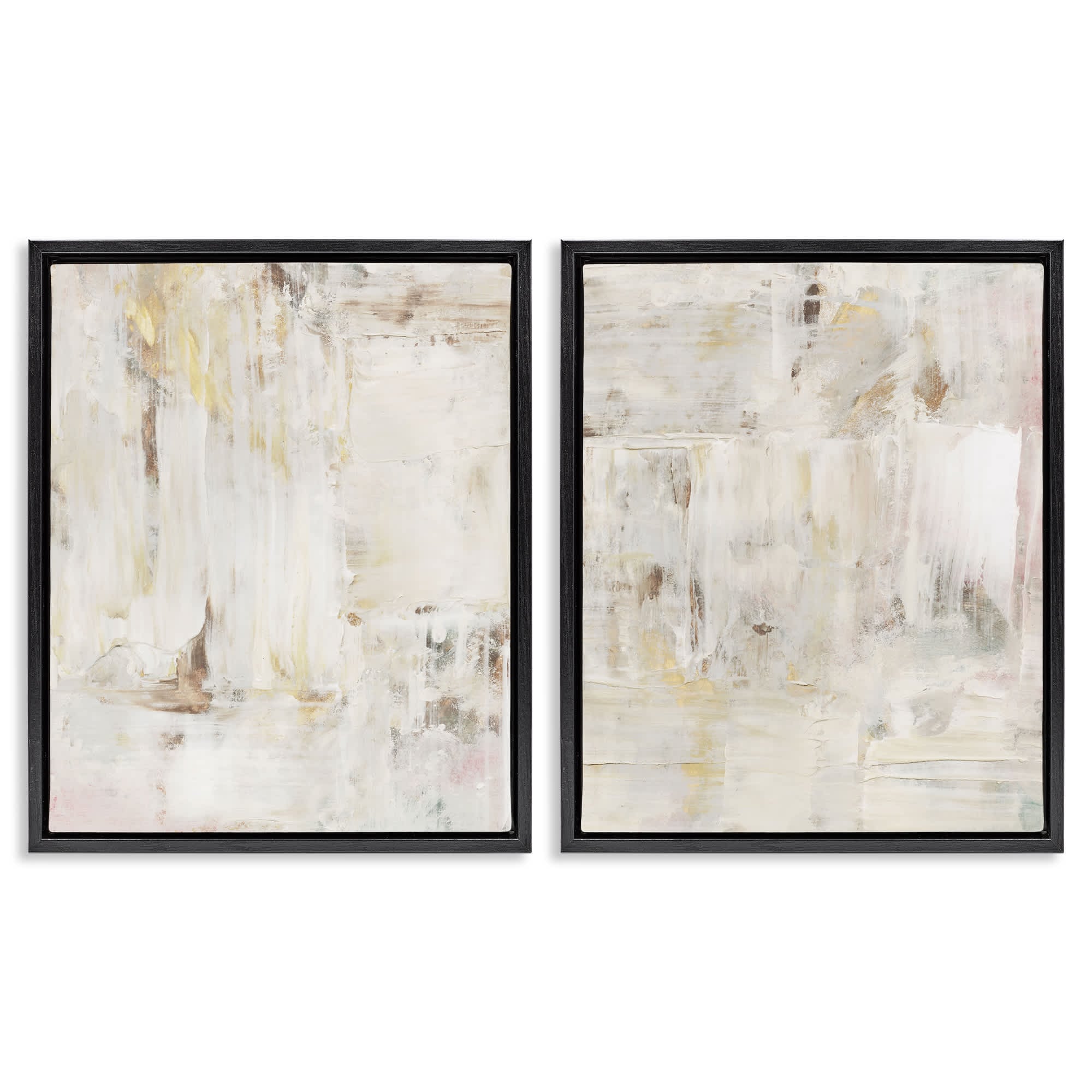 Stupell Industries B2-772-FFB-2PC-24X30 Contemporary Muted Abstracts 2 Piece Black Framed Floater Canvas Set By Victoria Barnes 31 x 25