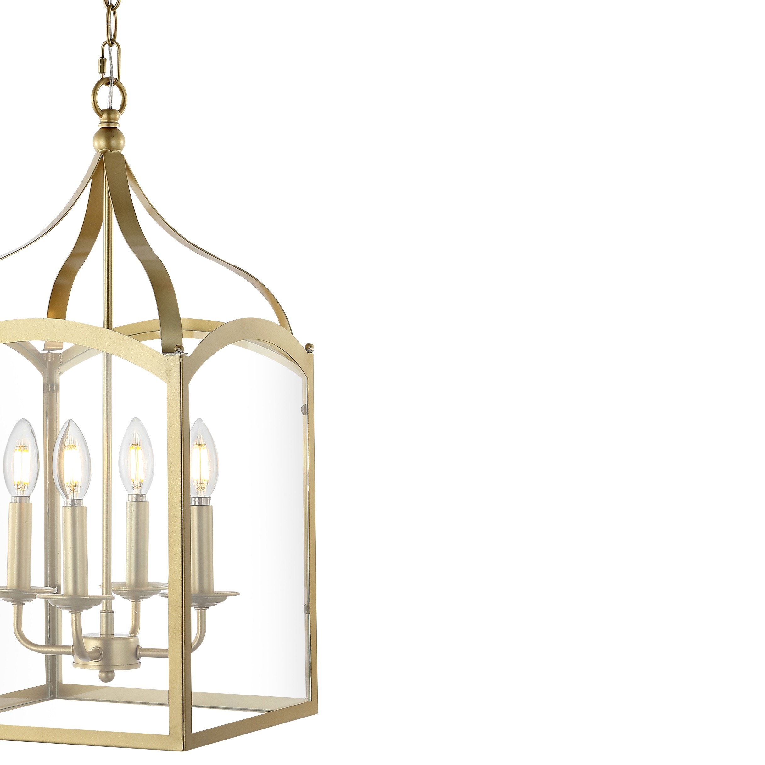 Ruth 11" Antique Gold Metal & Clear Glass LED Pendant Light
