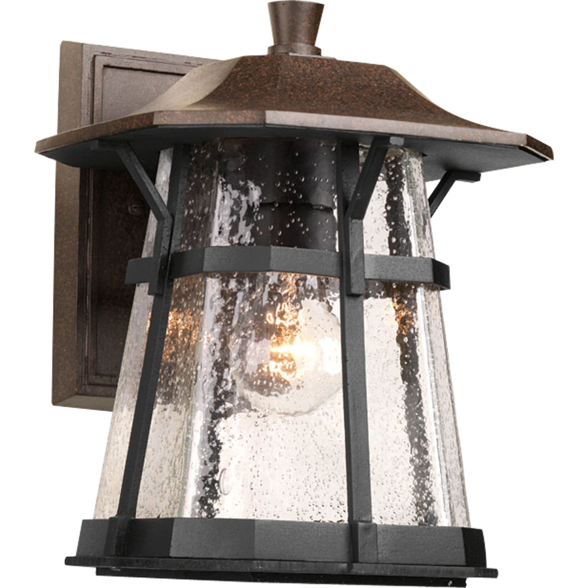 Progress Lighting P5750-84 Derby 1 -Light 11.25-in H Brown Hardwired Outdoor Wall Light