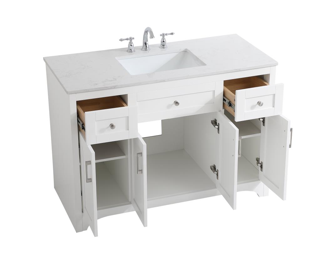 Elegant Decor First Impressions 48-in White Undermount Single Sink ...