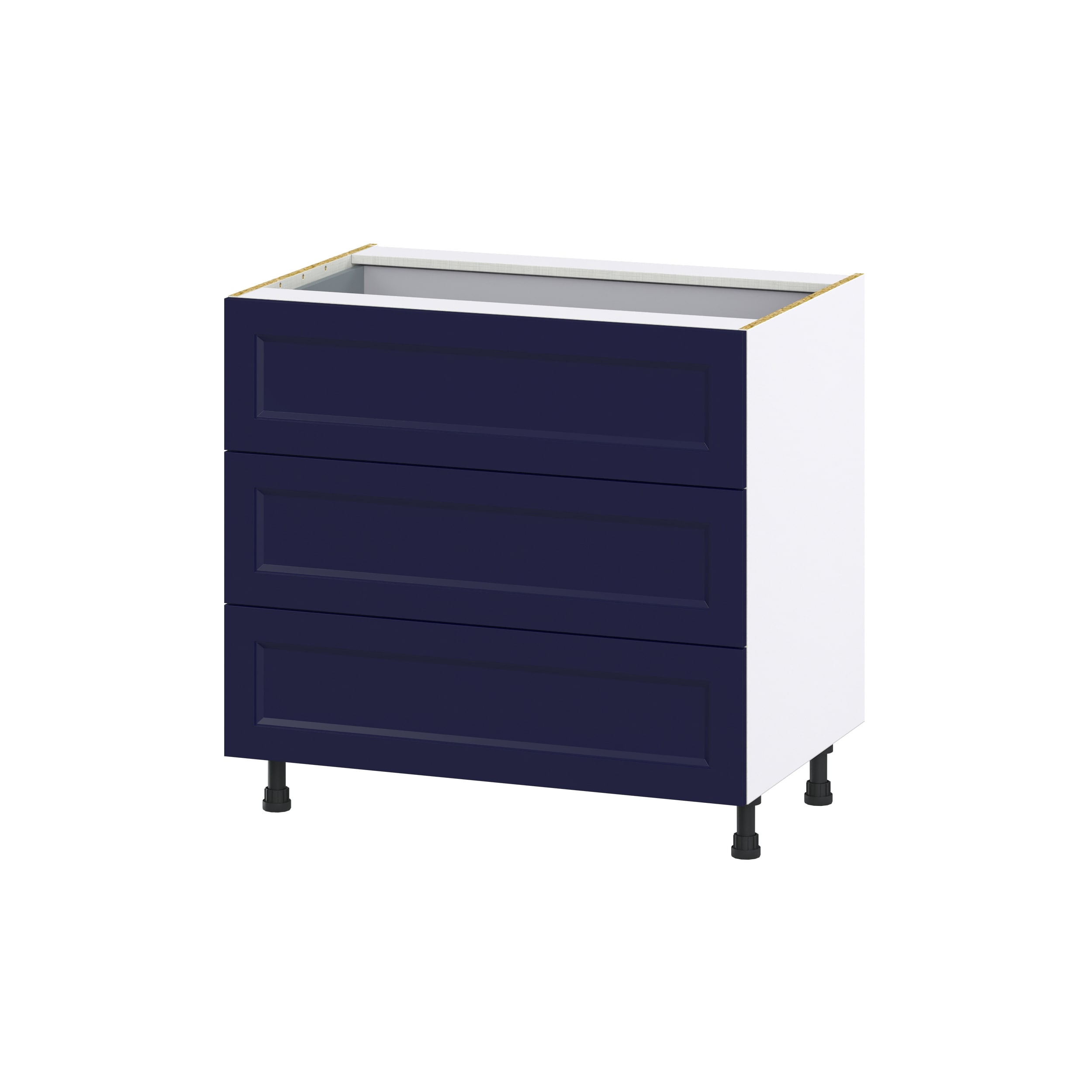 Hugo&Borg DSB3DA36I1-LO Lorette 36-in W x 34.5-in H x 25-in D Navy Blue 3 -Drawers Drawer Base Fully assembled Cabinet Shaker)