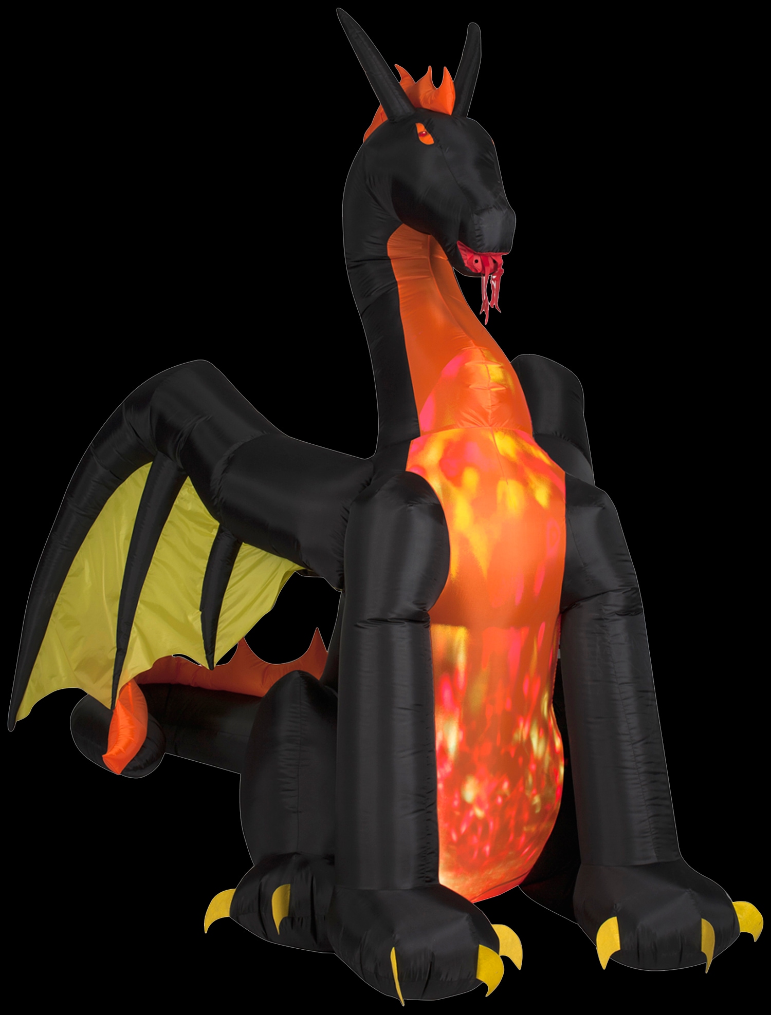Halloween 9 ft Projection Inflatable Fire and Ice Dragon Animated Wings for sale online 