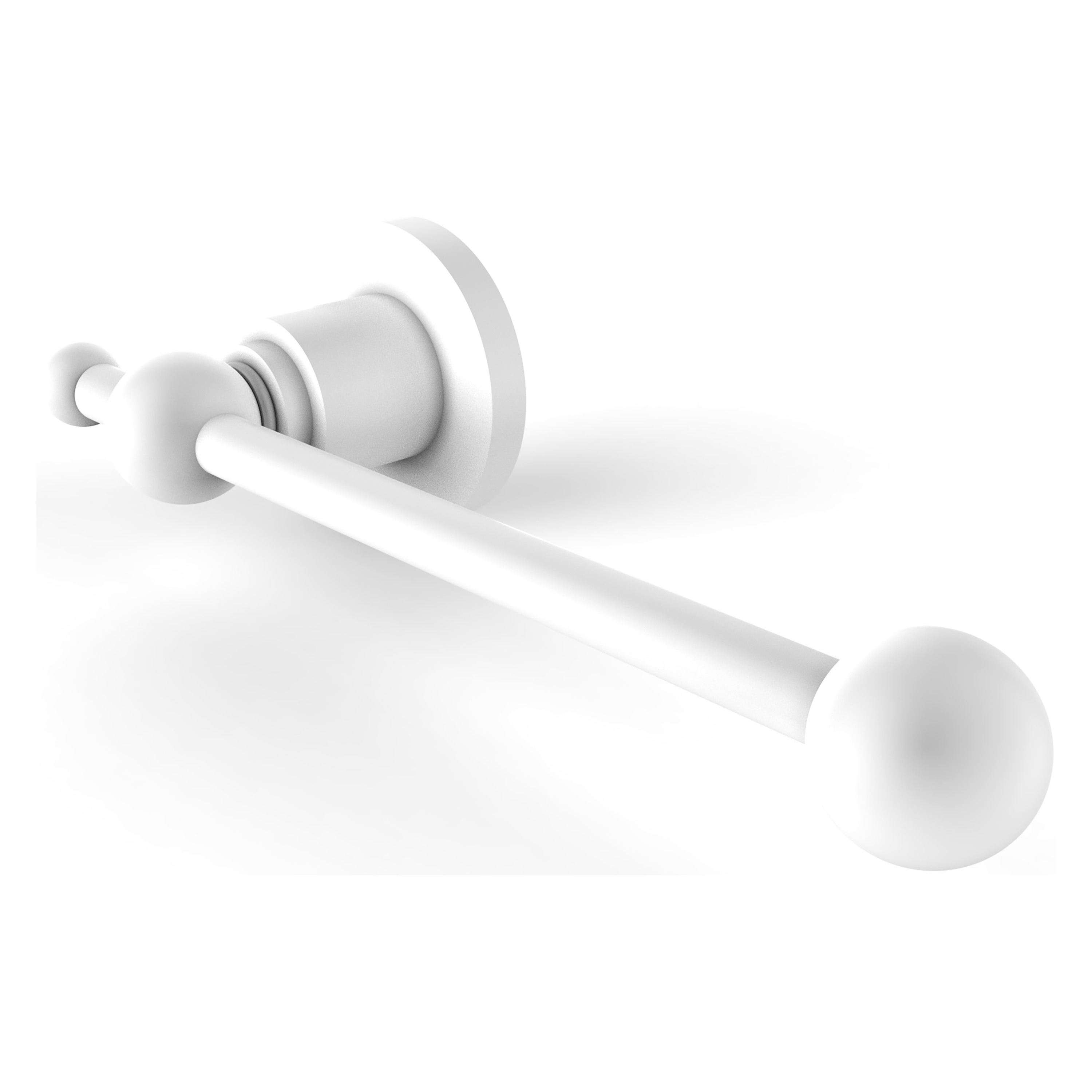 Allied Brass AP-24E-WHM Astor Place Matte White Wall mount Single post Toilet Paper Holder 1 -Rolls with Storage