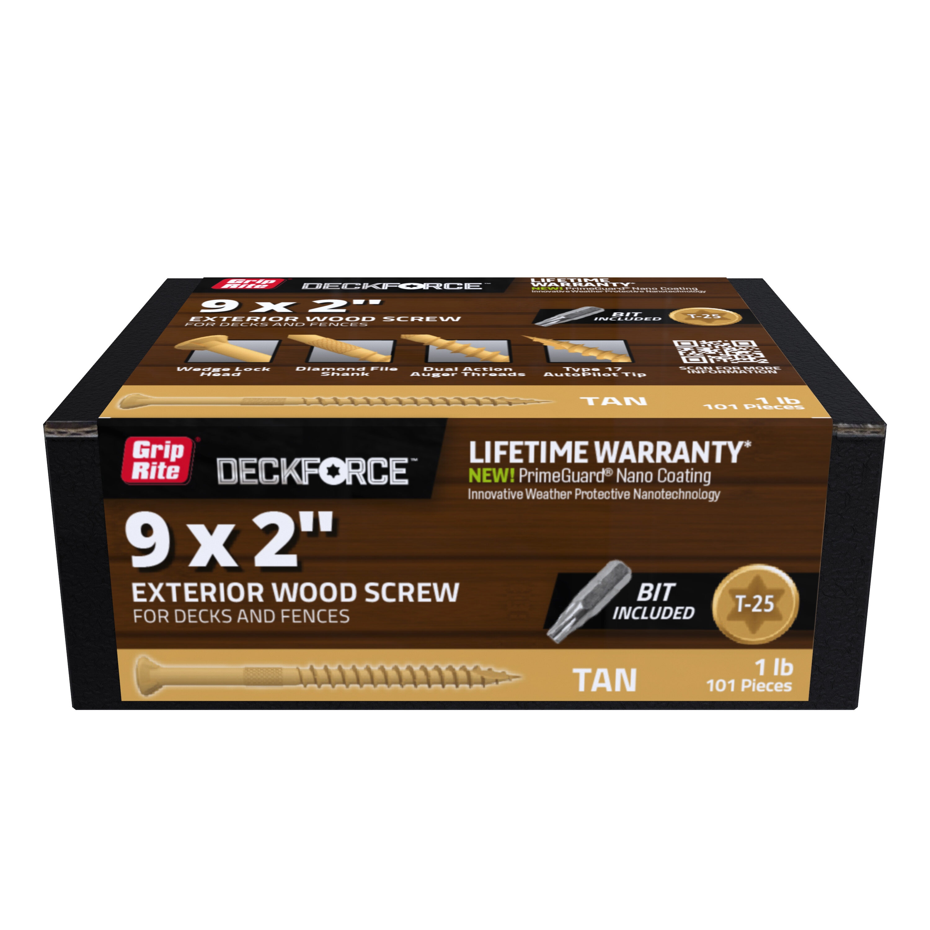 DeckForce by Grip Rite GRDF2STT1 #9 x 2-in Wood to wood Deck Screws ( 91 -Per Box )