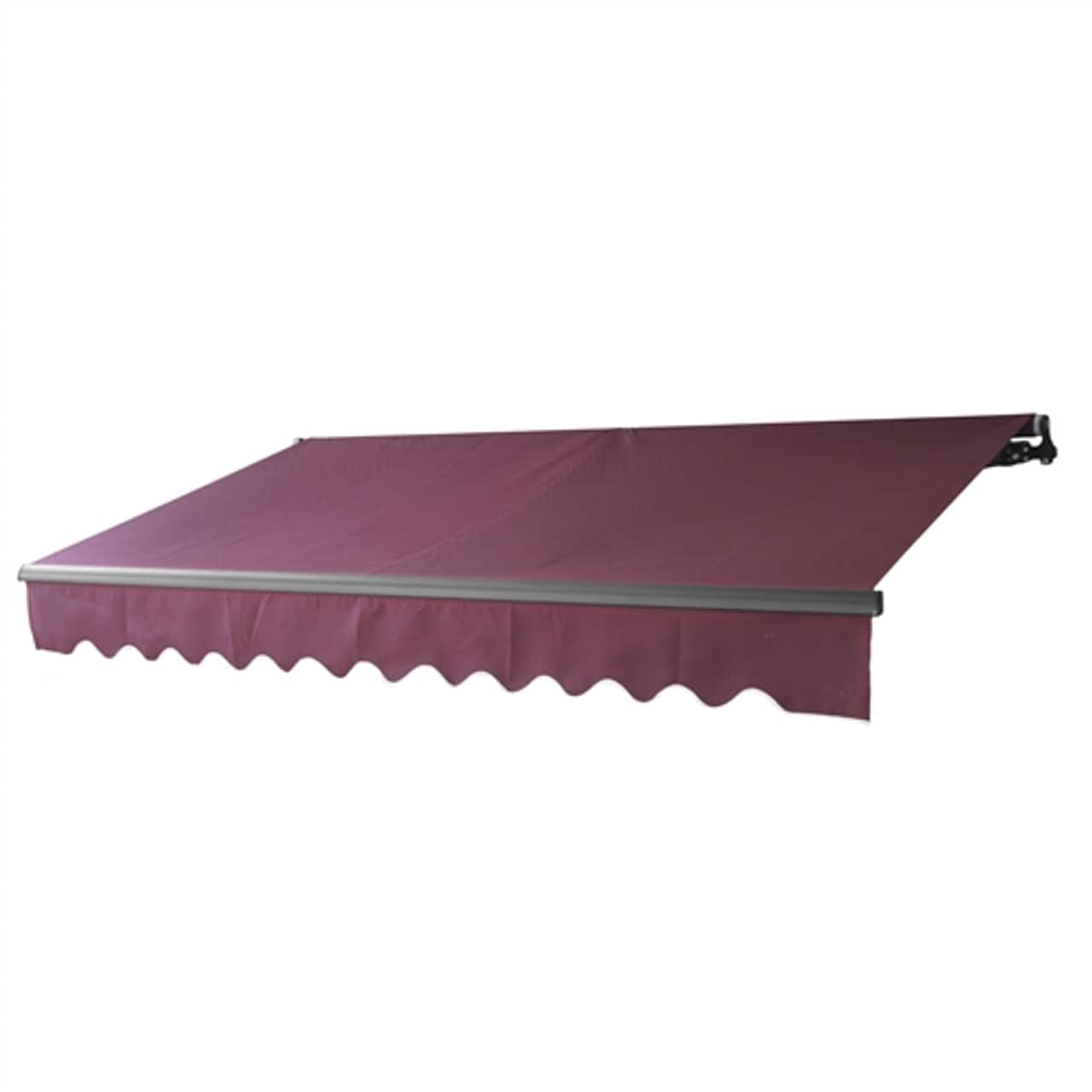 ALEKO ABM13X10BURG37-LO 156-in Wide x 120-in Projection x 10-in Height Metal Burgundy Solid Manual Retractable Patio Awning