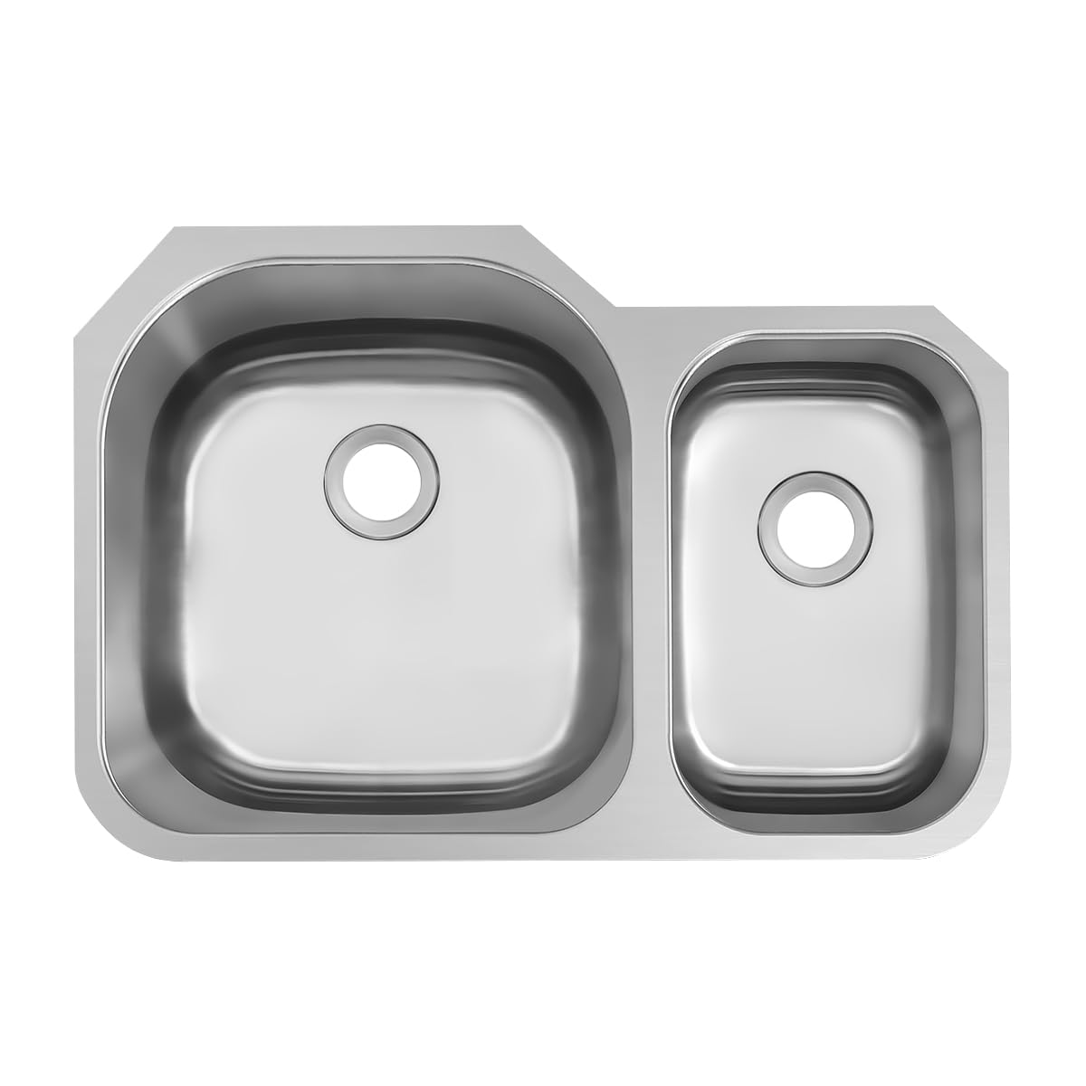 Curate Undermount 31.5-in L x 20.7-in. W Stainless Steel 70/30 Double Bowl 18-Gauge Kitchen Sink