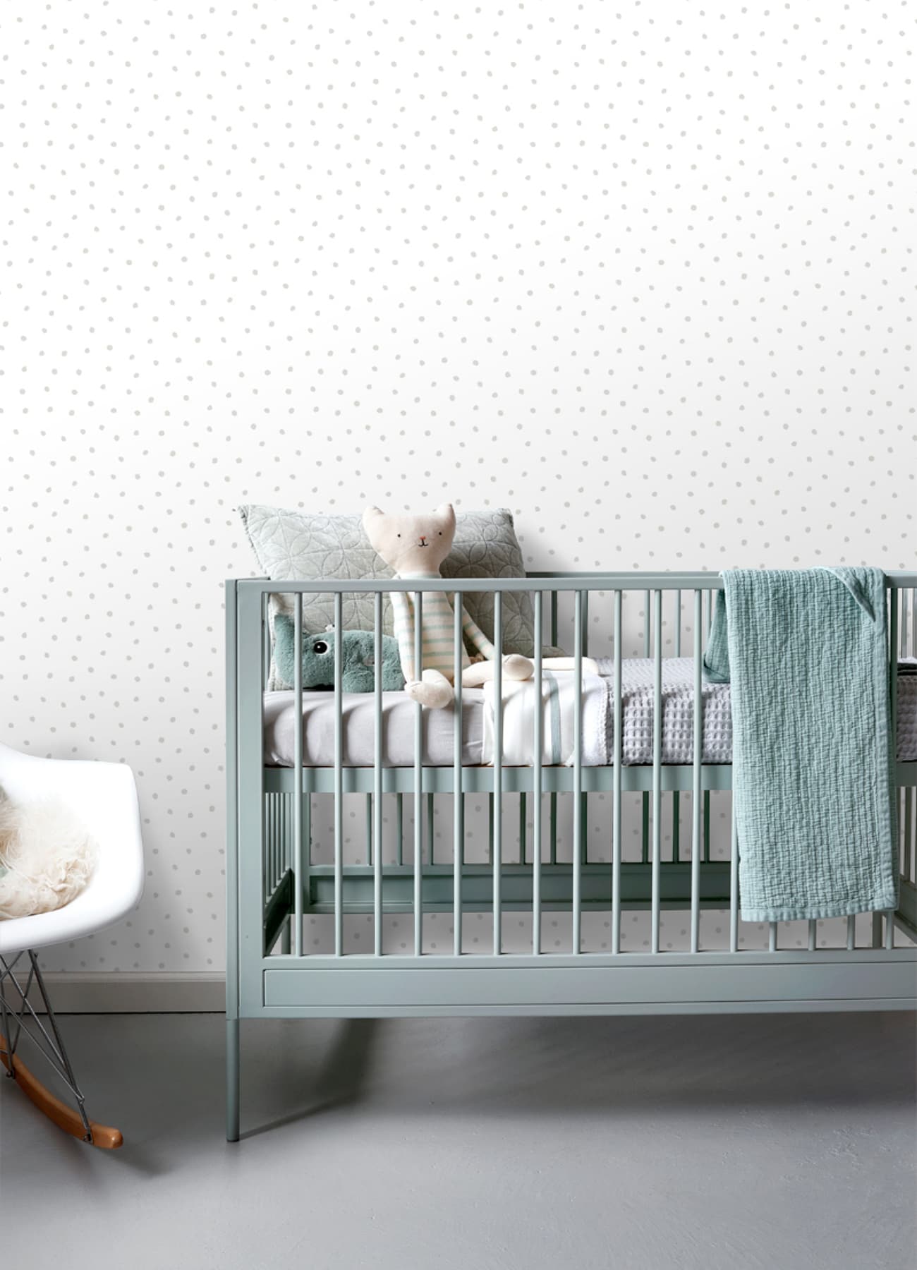 Pixie Grey Dots Non-Woven Playful Wallpaper, 20.9-in x 33-ft