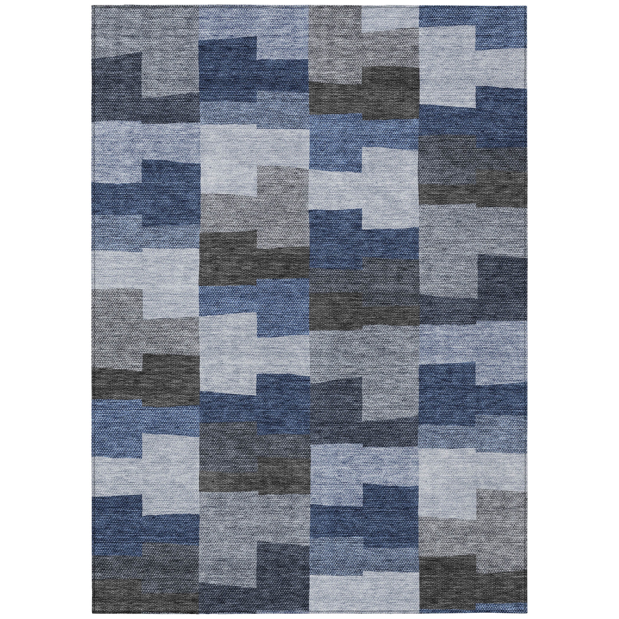 Addison Rugs ACN659BU30X46 Chantille ACN659BU 2 x 3 (ft) Polyester Blue Rectangular Indoor/Outdoor Geometric Machine washable Area rug