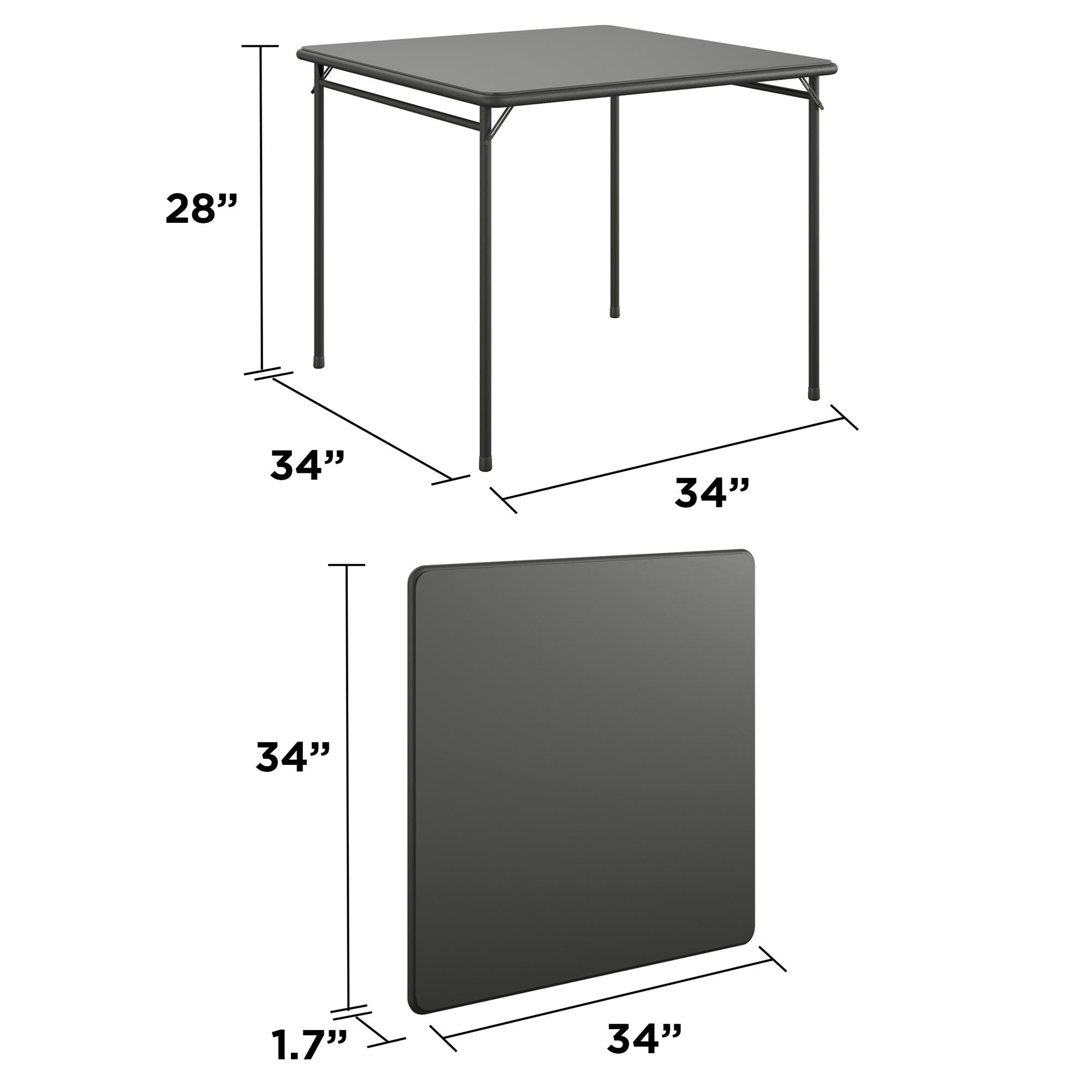 Cosco 3-ft x 3-ft Indoor Square Vinyl Black Folding Dining Table