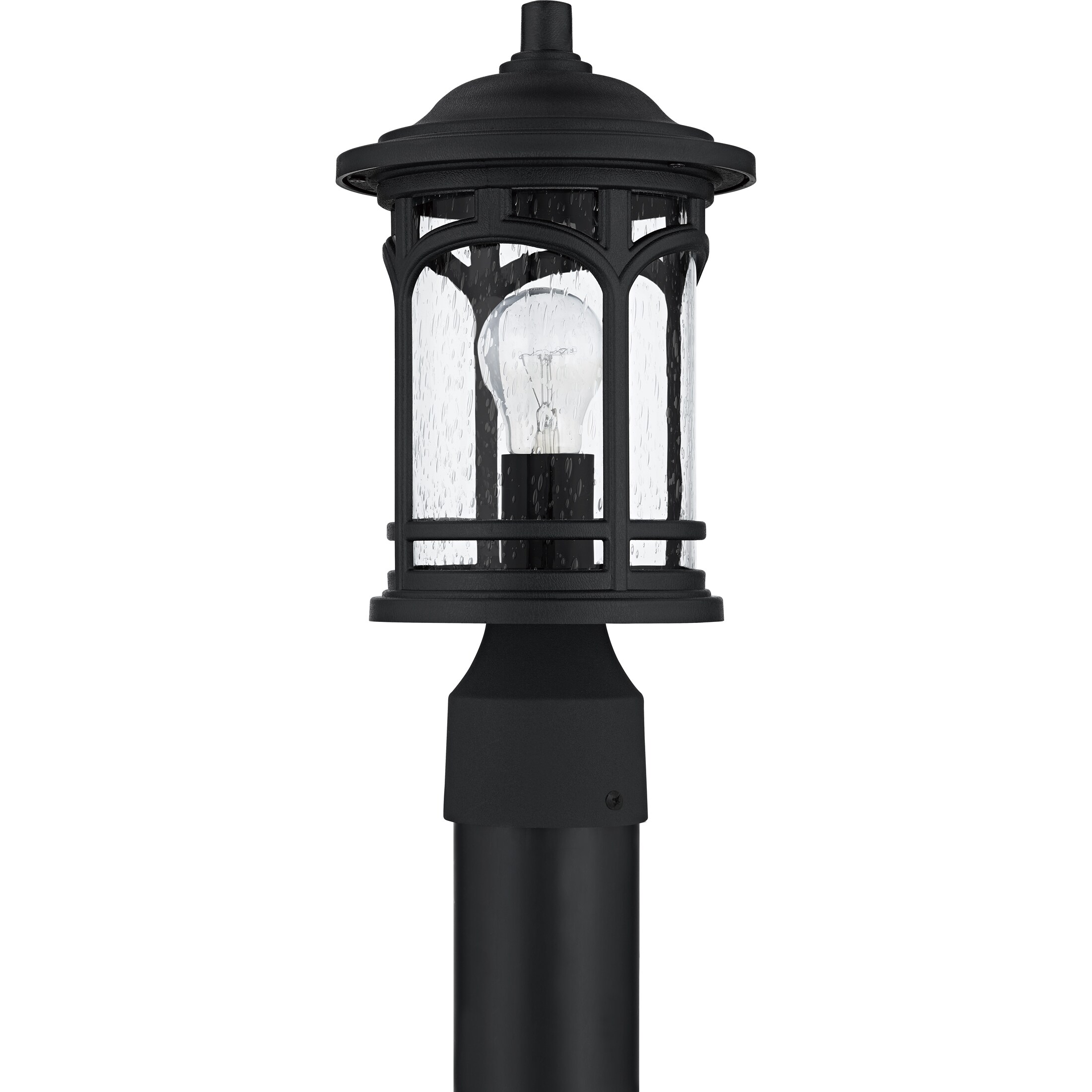 Hukoro 16.5-in Matte Black Modern/Contemporary Outdoor Light Post Lantern