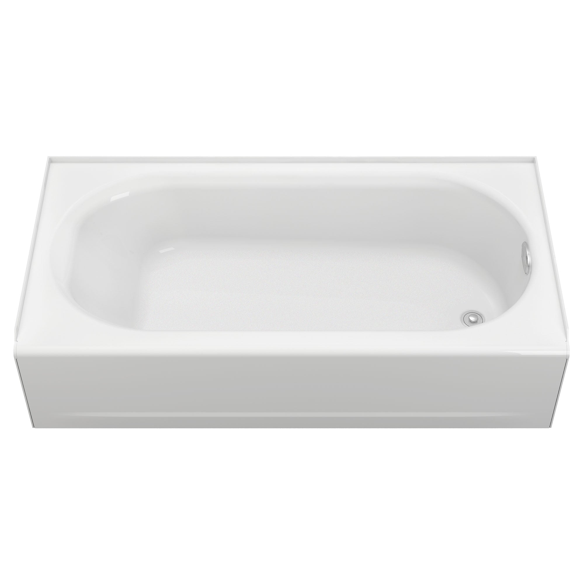White 61-Inch Cast Iron Alcove Bathtub with Right Hand Drain