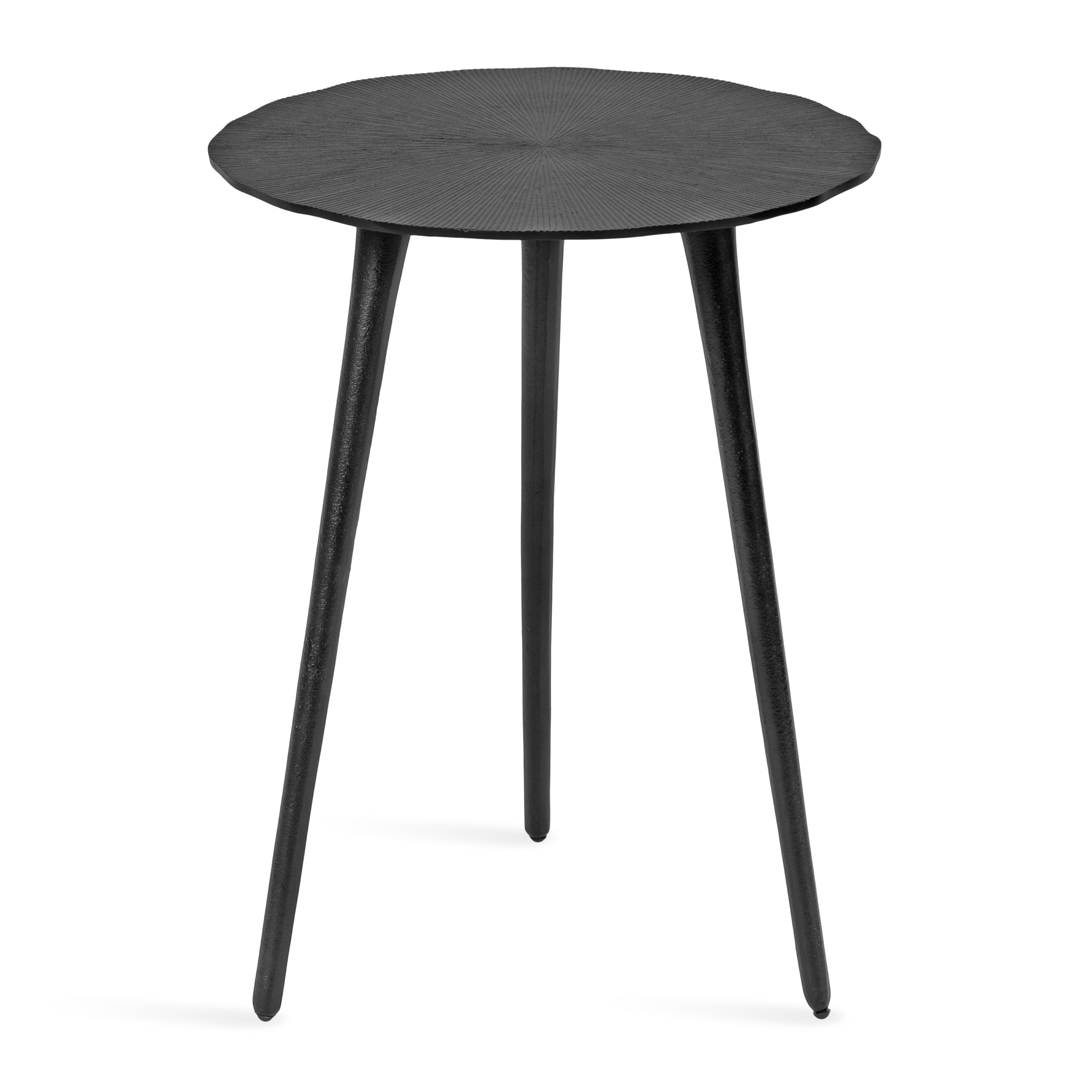 Kate and Laurel 226324 Sancia 15.50-Inches W x 20.00-Inches H Black Metal Round Glam End Table Assembly Required