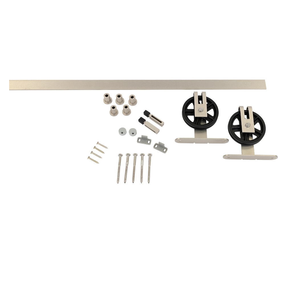RELIABILT BD187-07800-SN 78-3/4-in Satin Satin Nickel Indoor Wagon wheel Single Barn door hardware kit